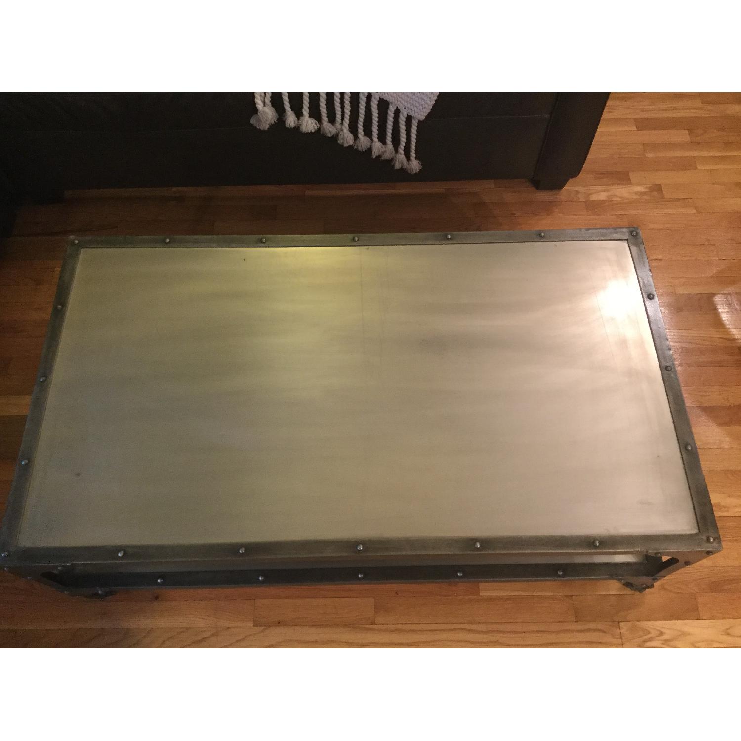 West Elm Antique Finish Coffee Table - image-6