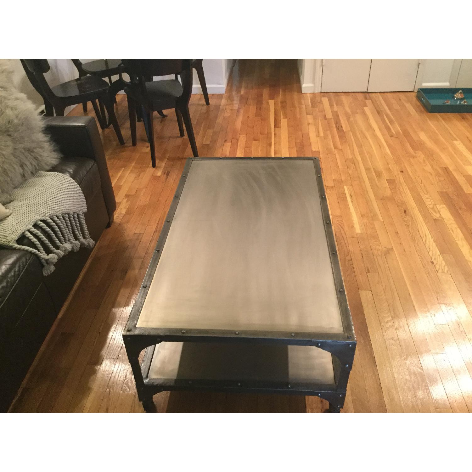 West Elm Antique Finish Coffee Table - image-7