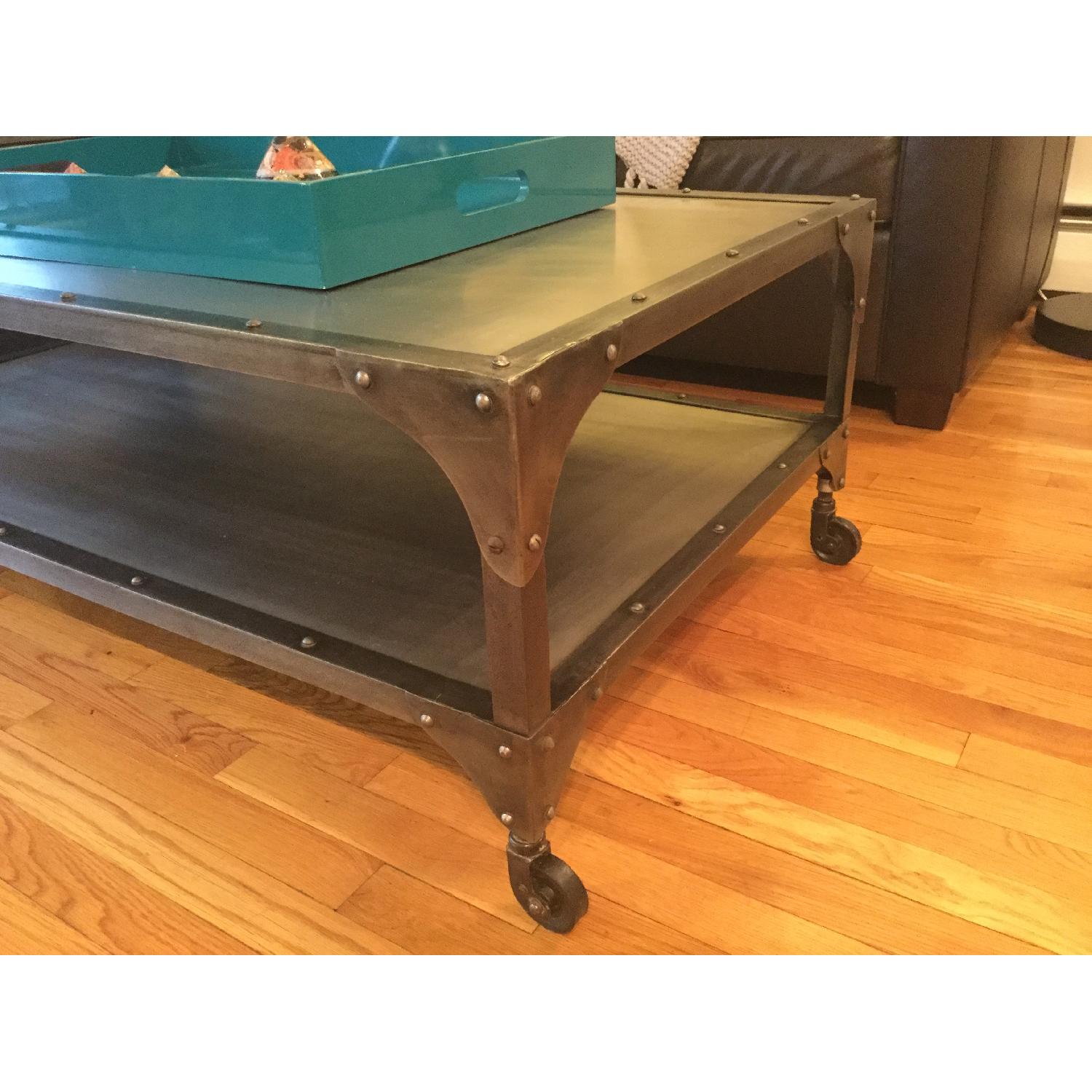 West Elm Antique Finish Coffee Table - image-8