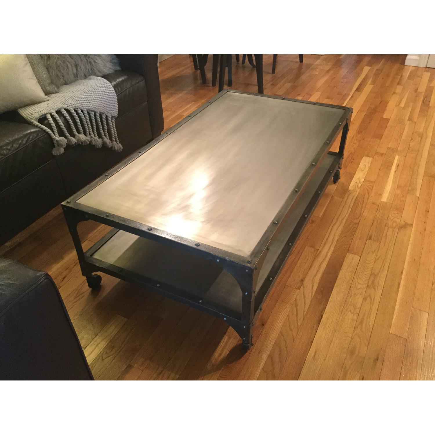 West Elm Antique Finish Coffee Table - image-13