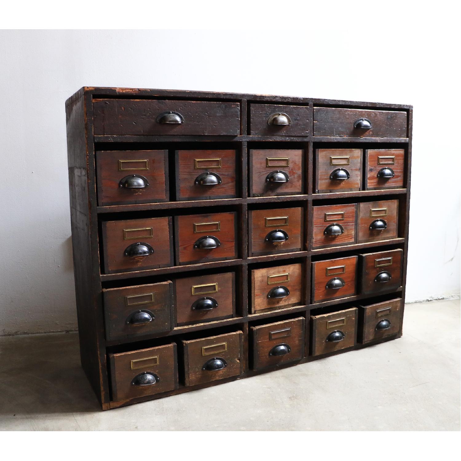 Vintage Large Danish Pine Apothecary - image-1
