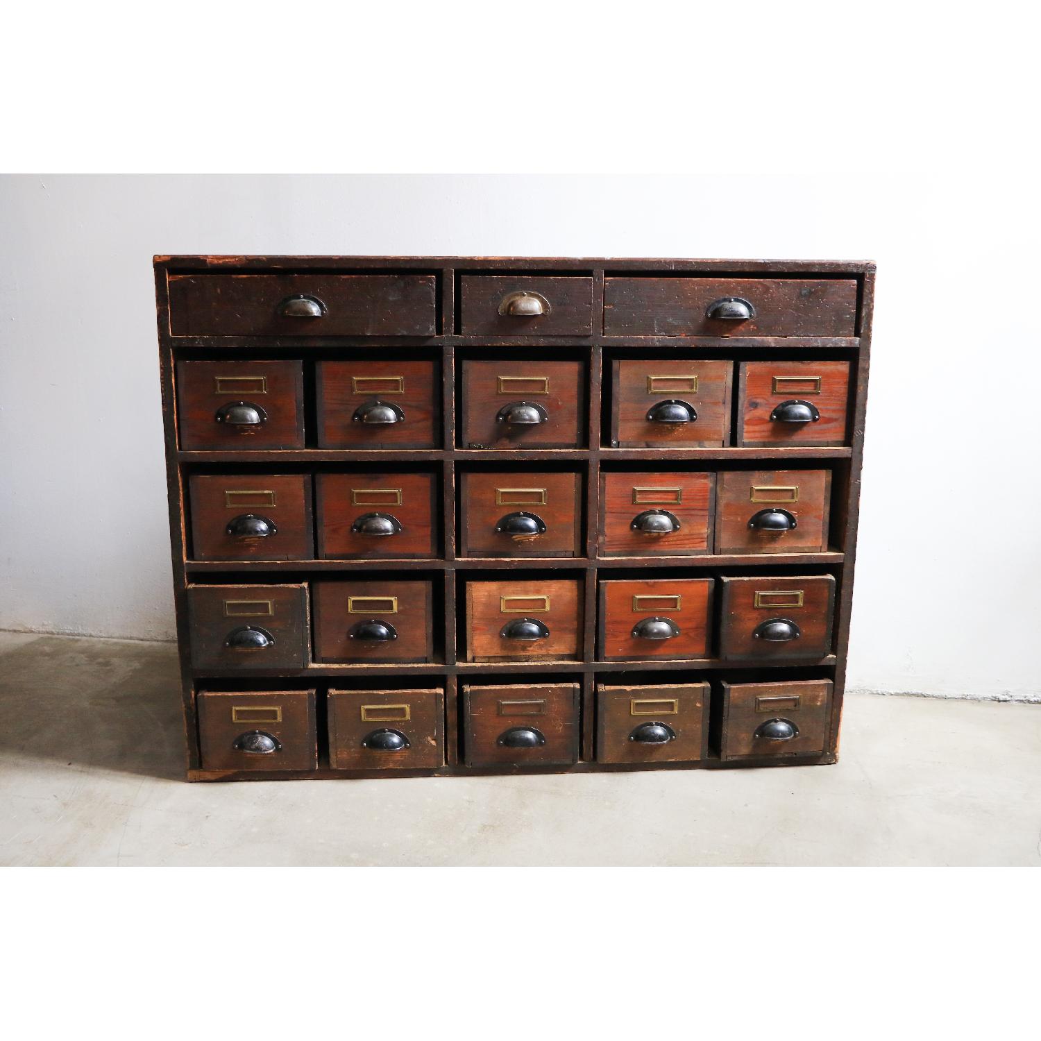 Vintage Large Danish Pine Apothecary - image-2