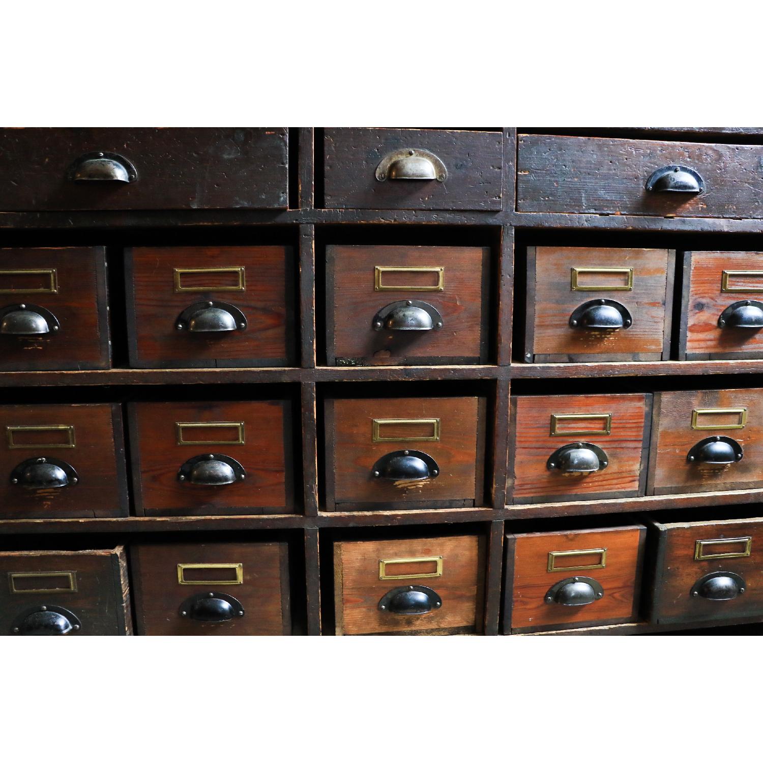 Vintage Large Danish Pine Apothecary - image-4