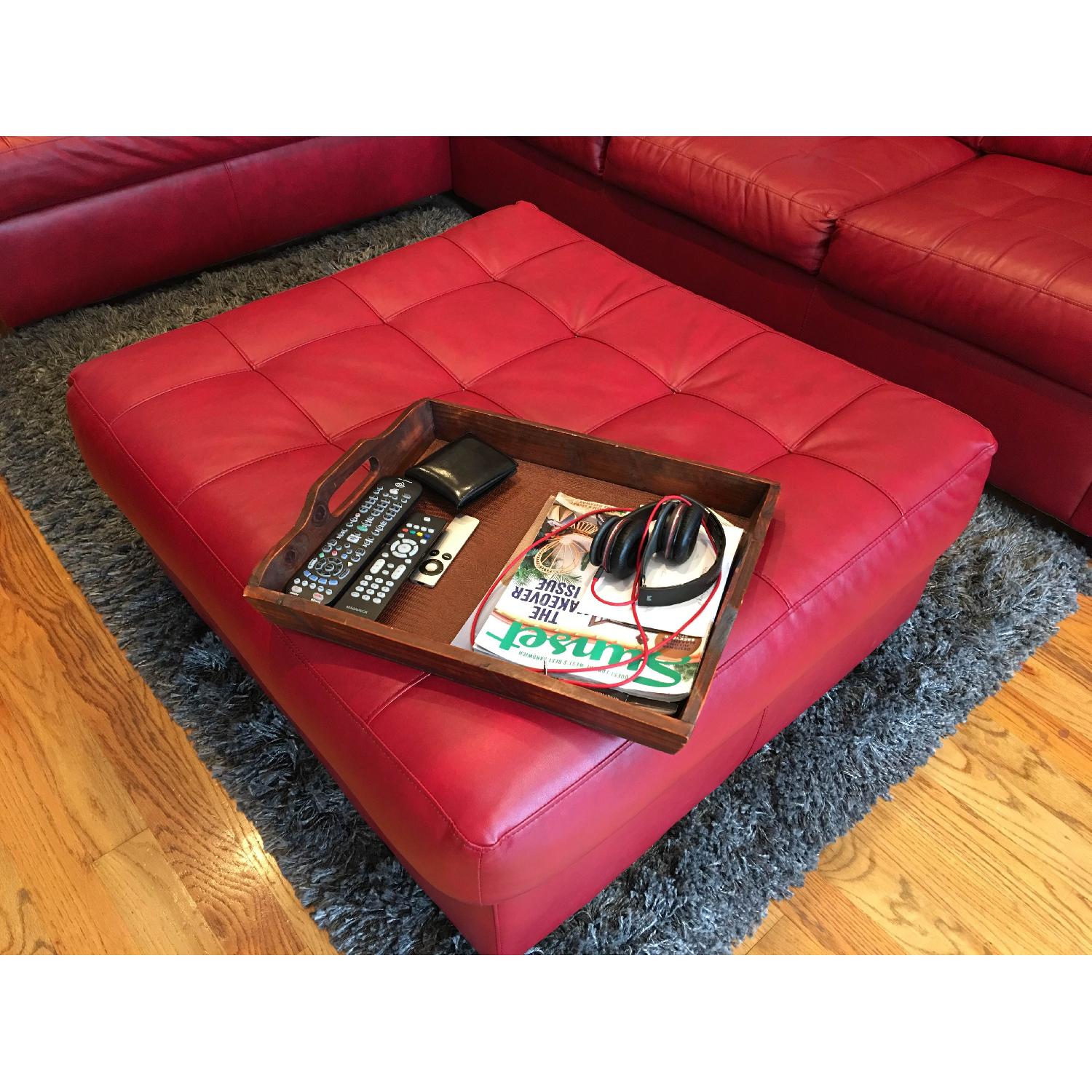 3-Piece Red L-Shaped Sectional Sofa - image-3