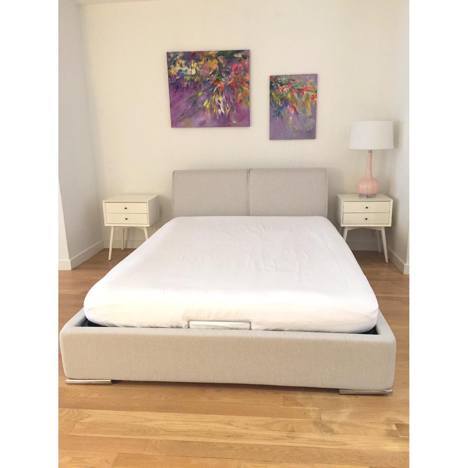 Calligaris Alameda Platform Bed w/ Storage & Soft Headboard - image-1
