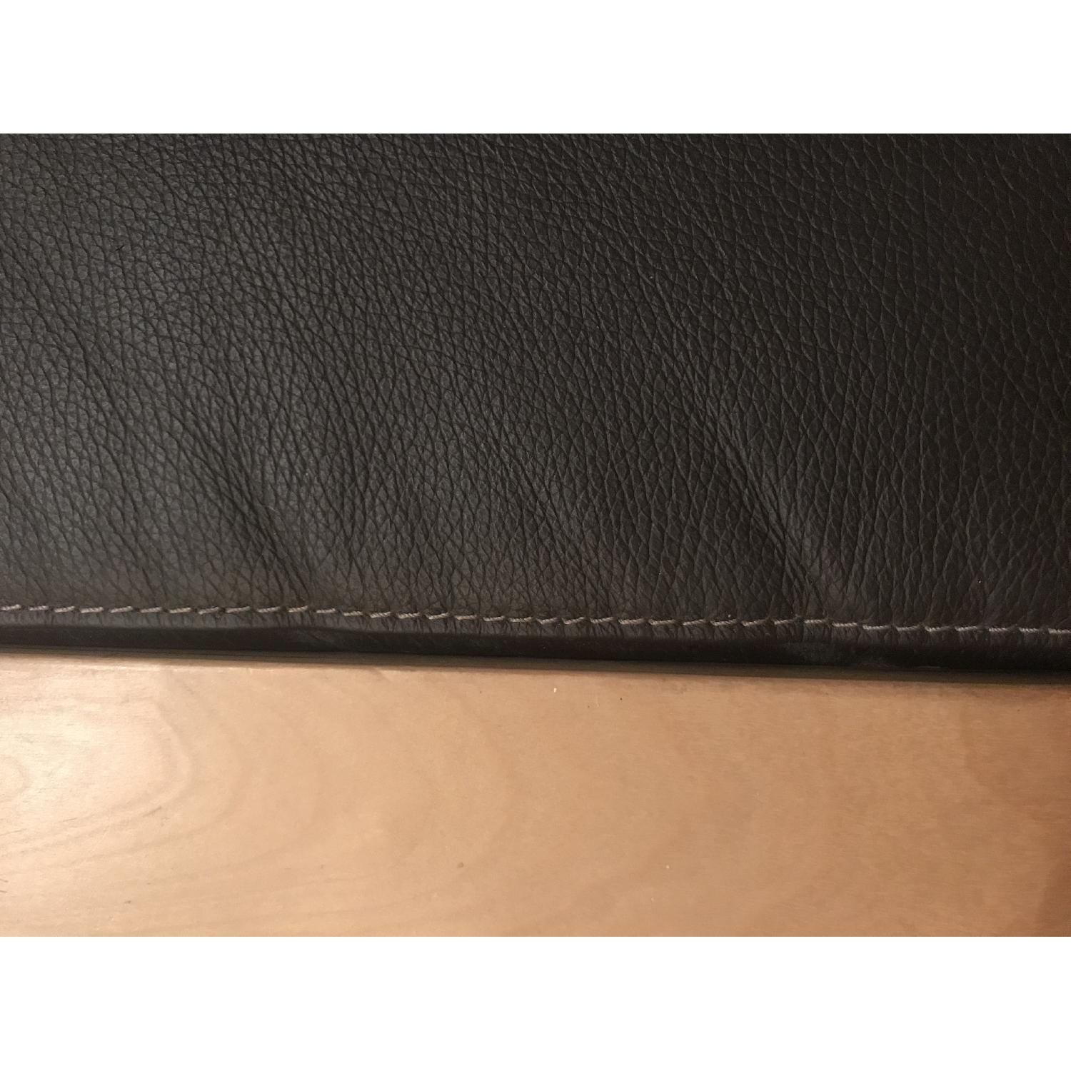 Ikea Poang Chocolate Leather Chair & Ottoman - image-3