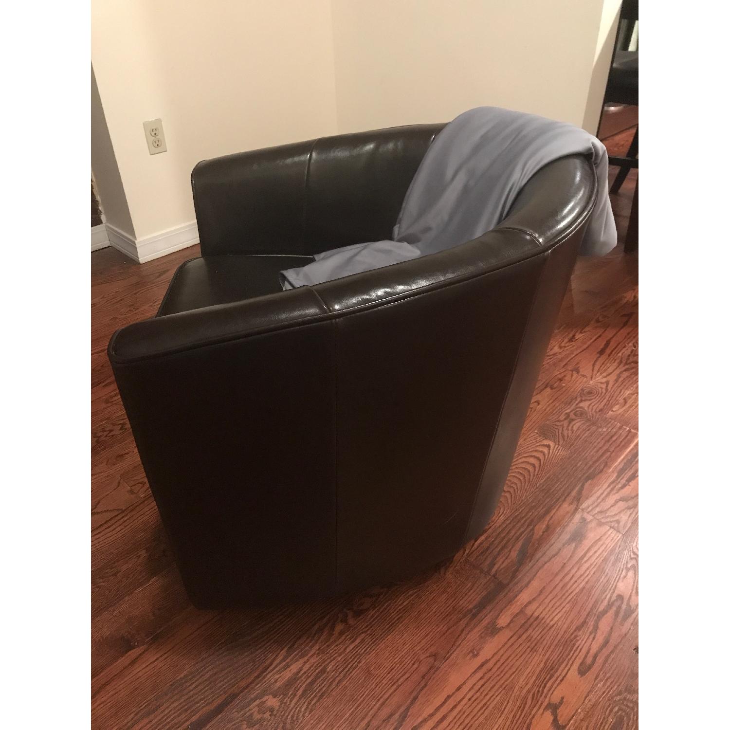 Raymour & Flanigan Conrad Leather Swivel Chair - image-2