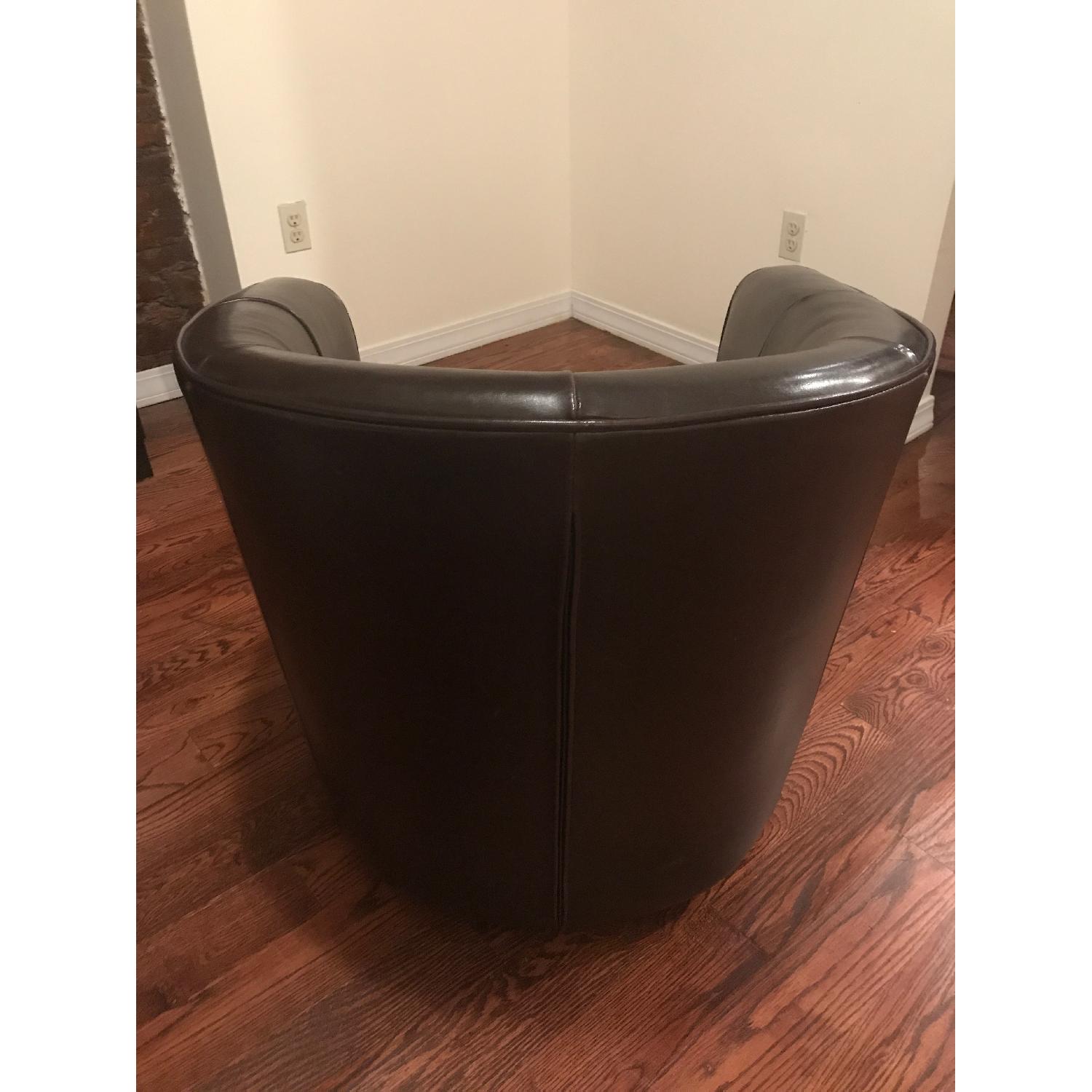 Raymour & Flanigan Conrad Leather Swivel Chair - image-3