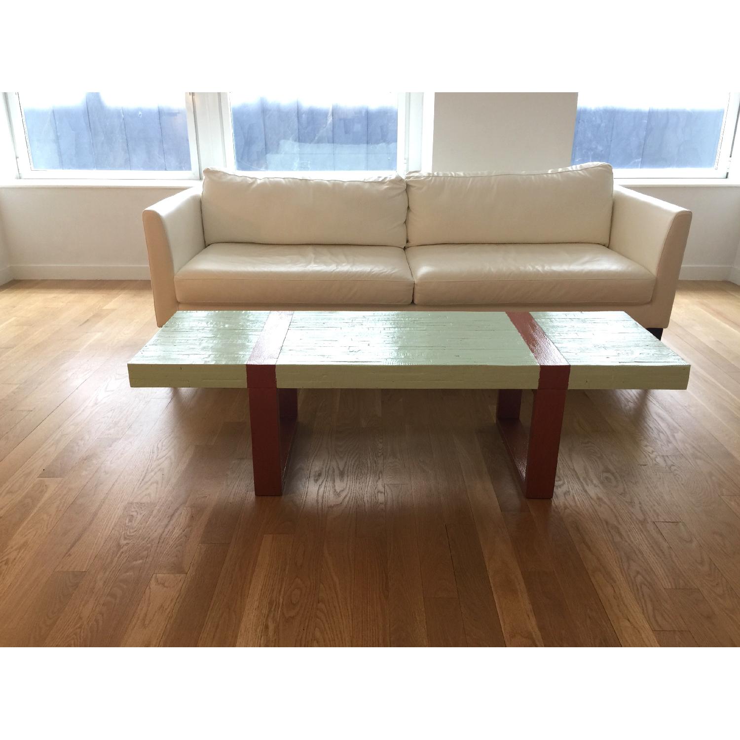 Crate & Barrel Seguro Rectangular Painted Coffee Table - image-1