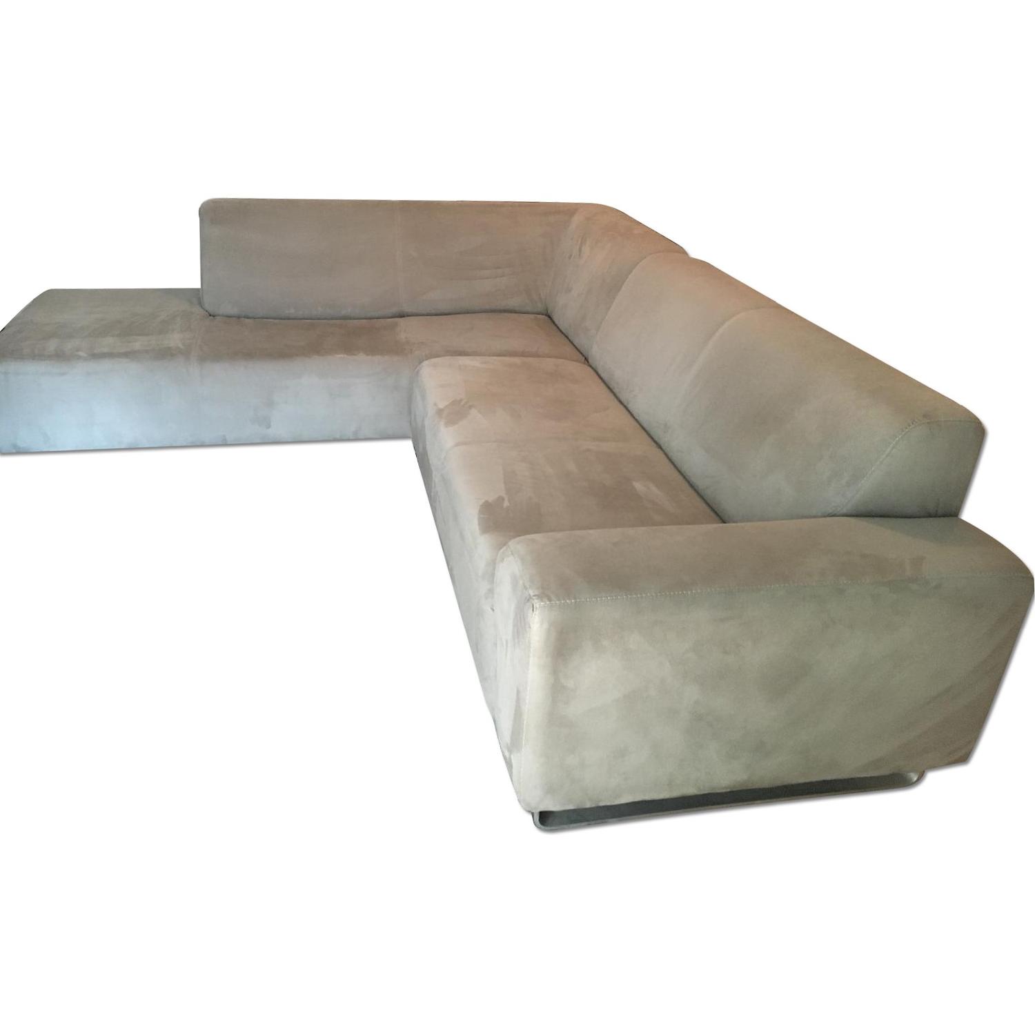 Dania Furniture Microsuede Sectional Sofa AptDeco