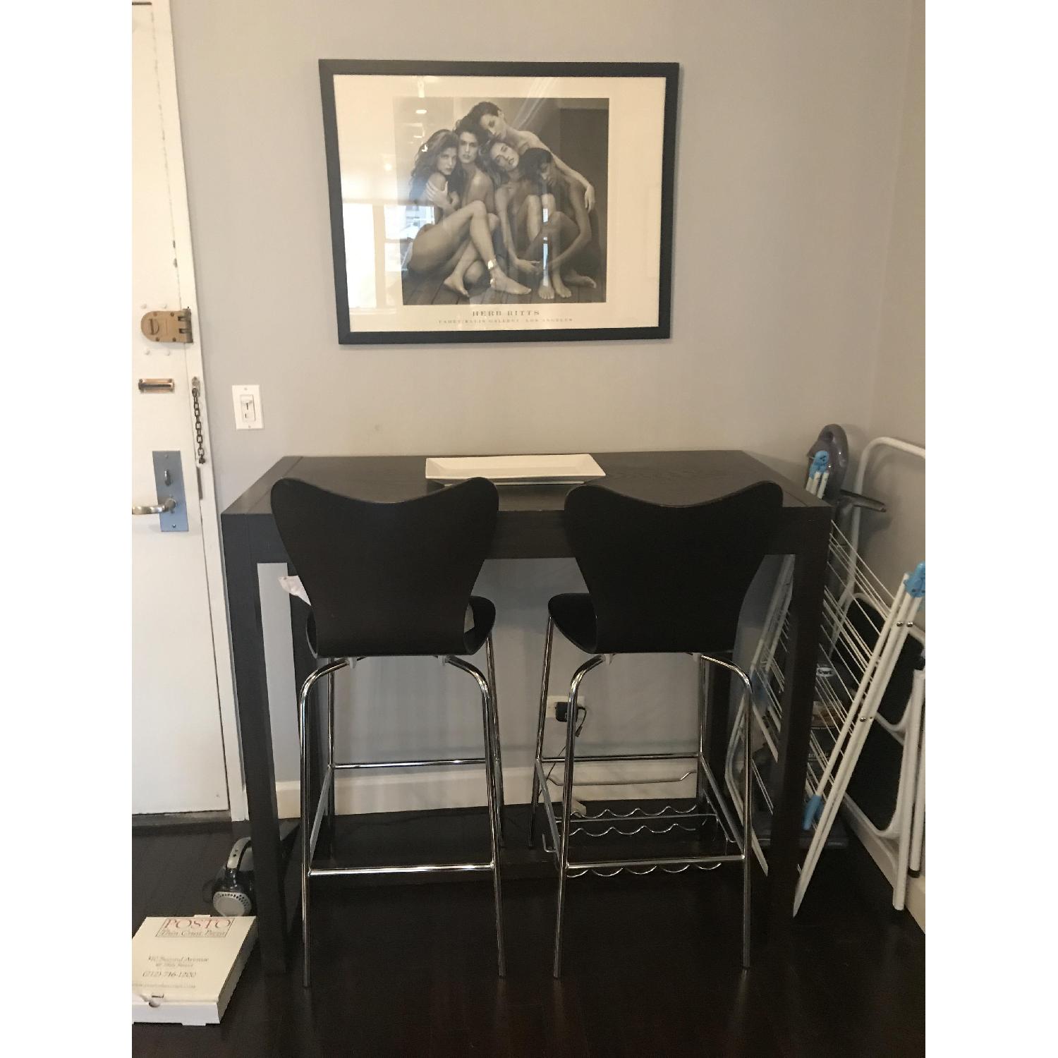 West Elm High Top Table w/ 2 Stools - image-1