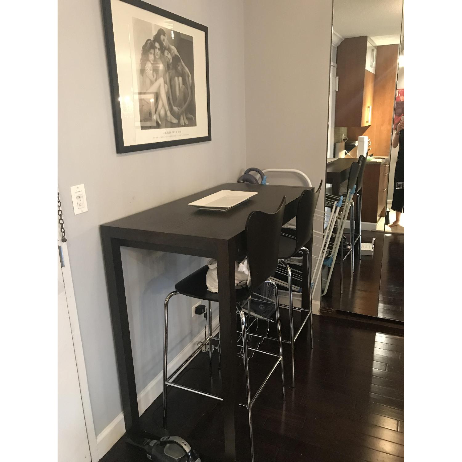 West Elm High Top Table w/ 2 Stools - image-2