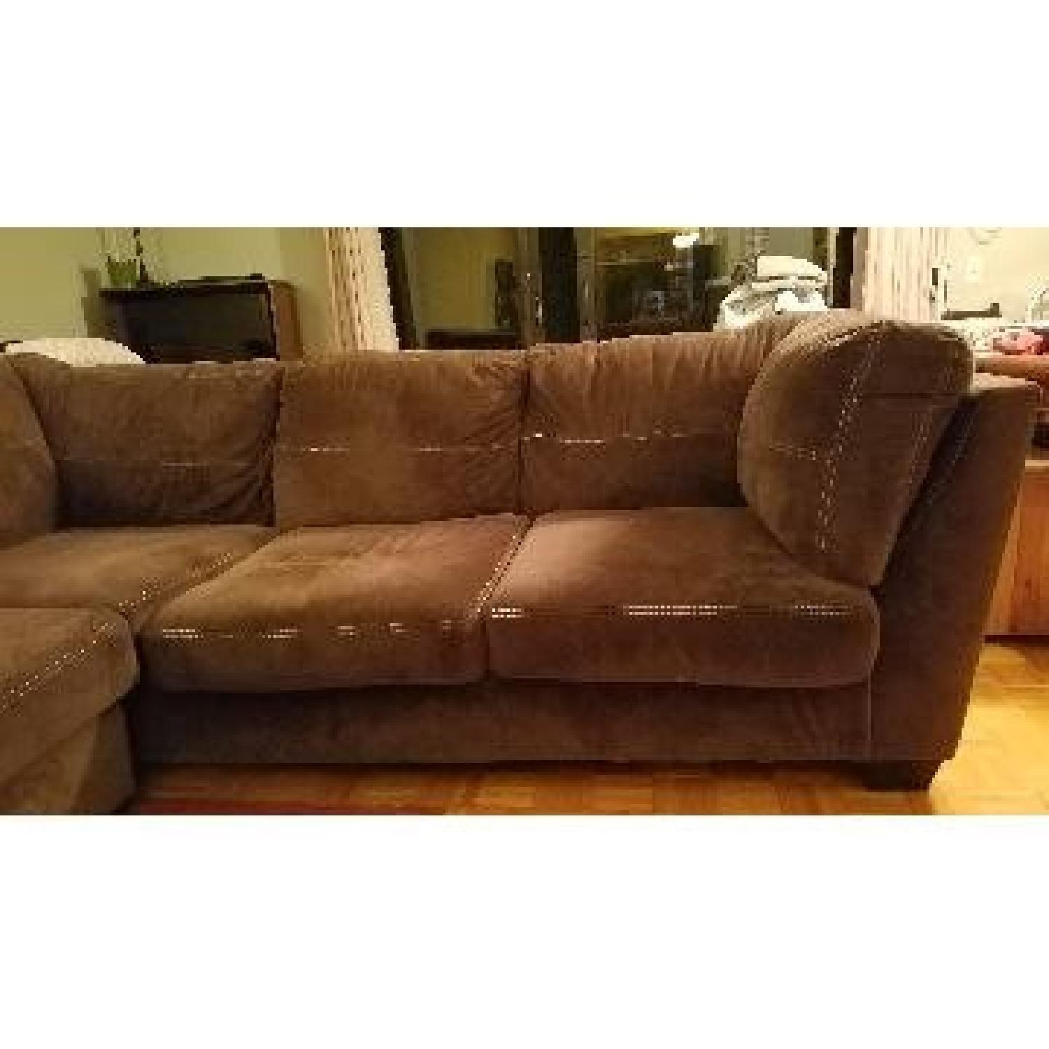 Ashley's Brown 3 Piece Fabric Sectional Sofa - image-10
