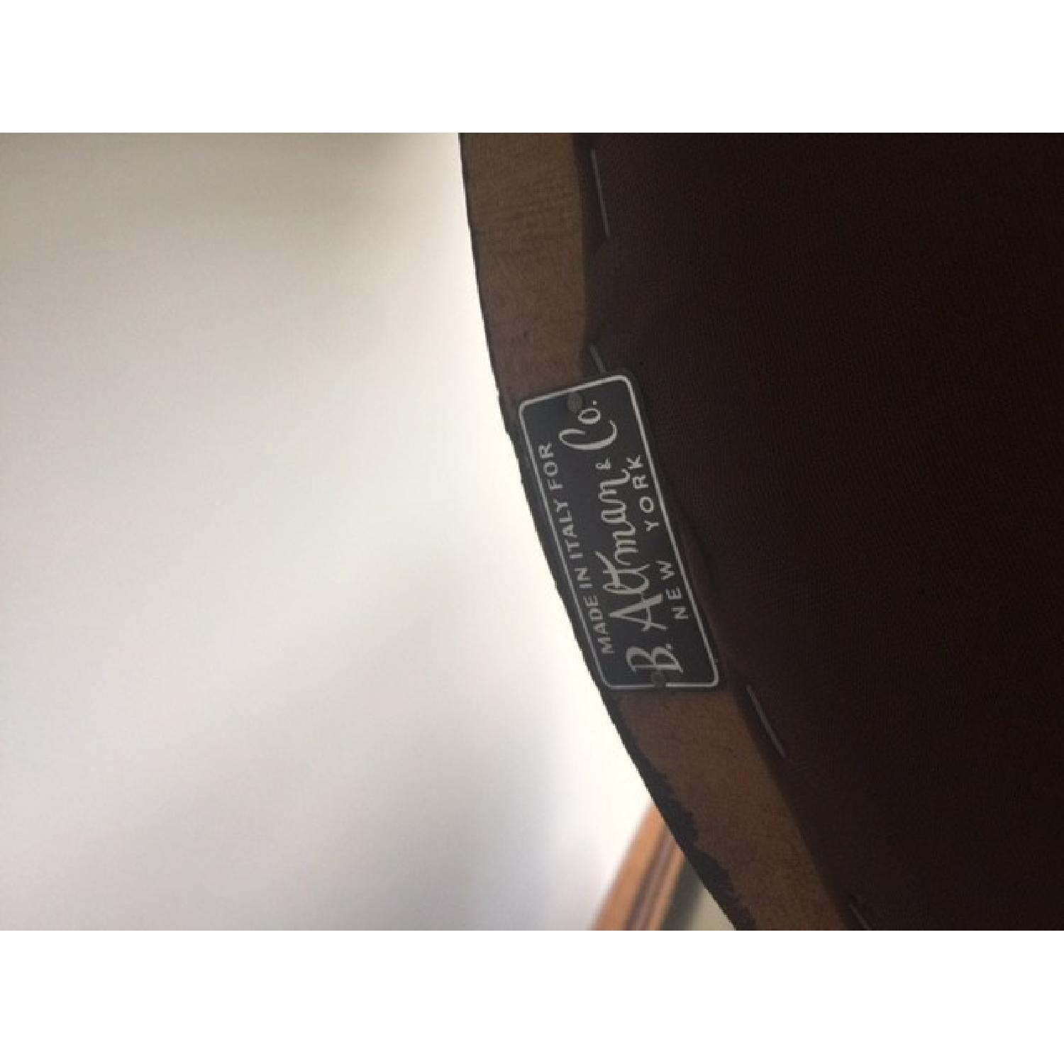 Altman and Co. Vintage Italian Leather Black Nail Head Dining Chairs - image-5