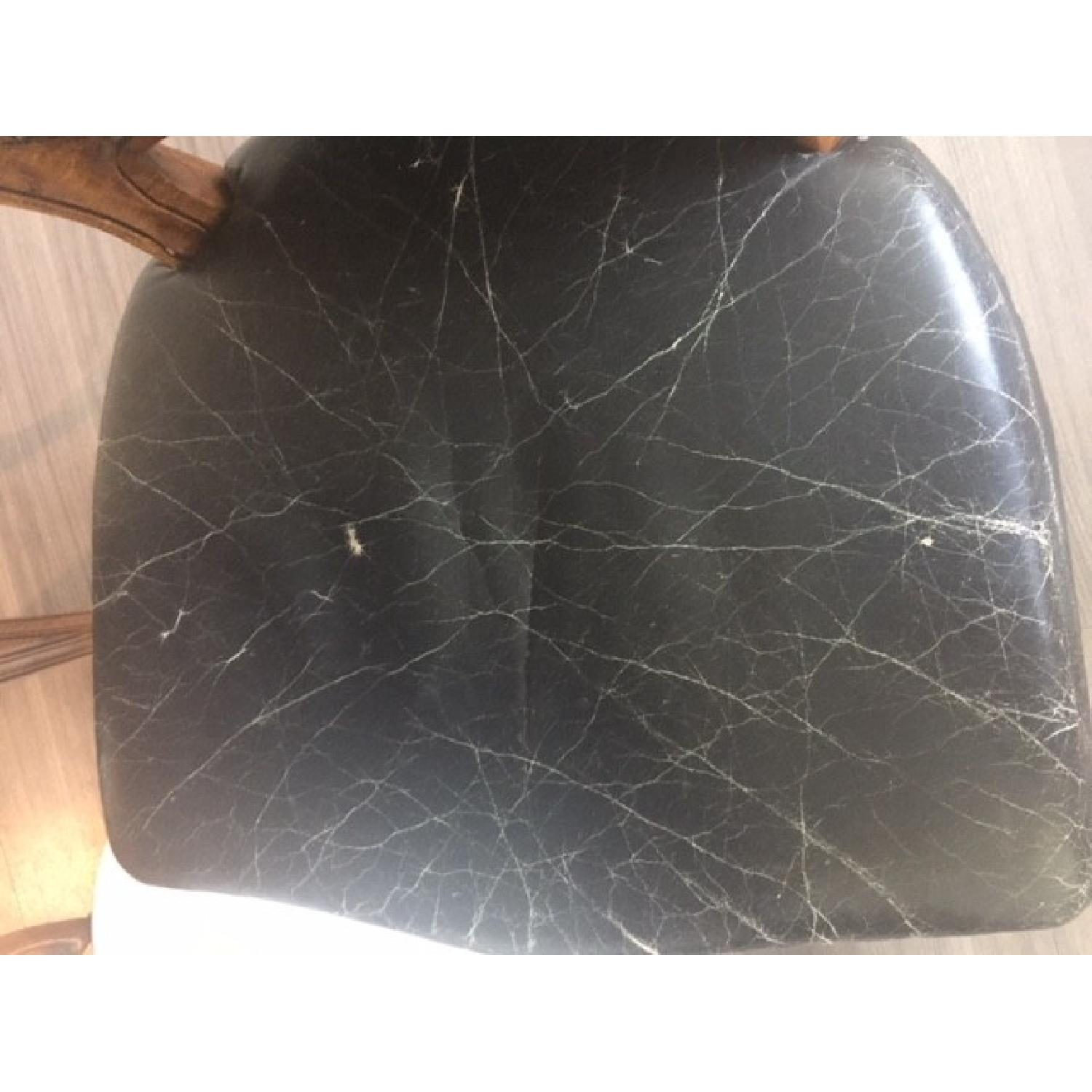 Altman and Co. Vintage Italian Leather Black Nail Head Dining Chairs - image-11