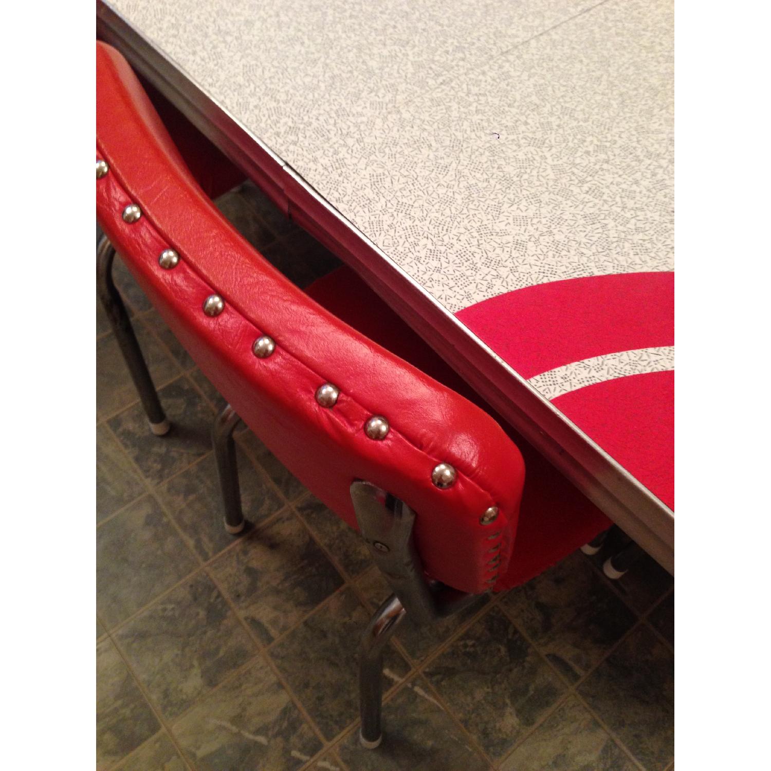 1950's Red Formica Mid-Century Expandable Kitchen Table w/ 4 Chairs - image-3