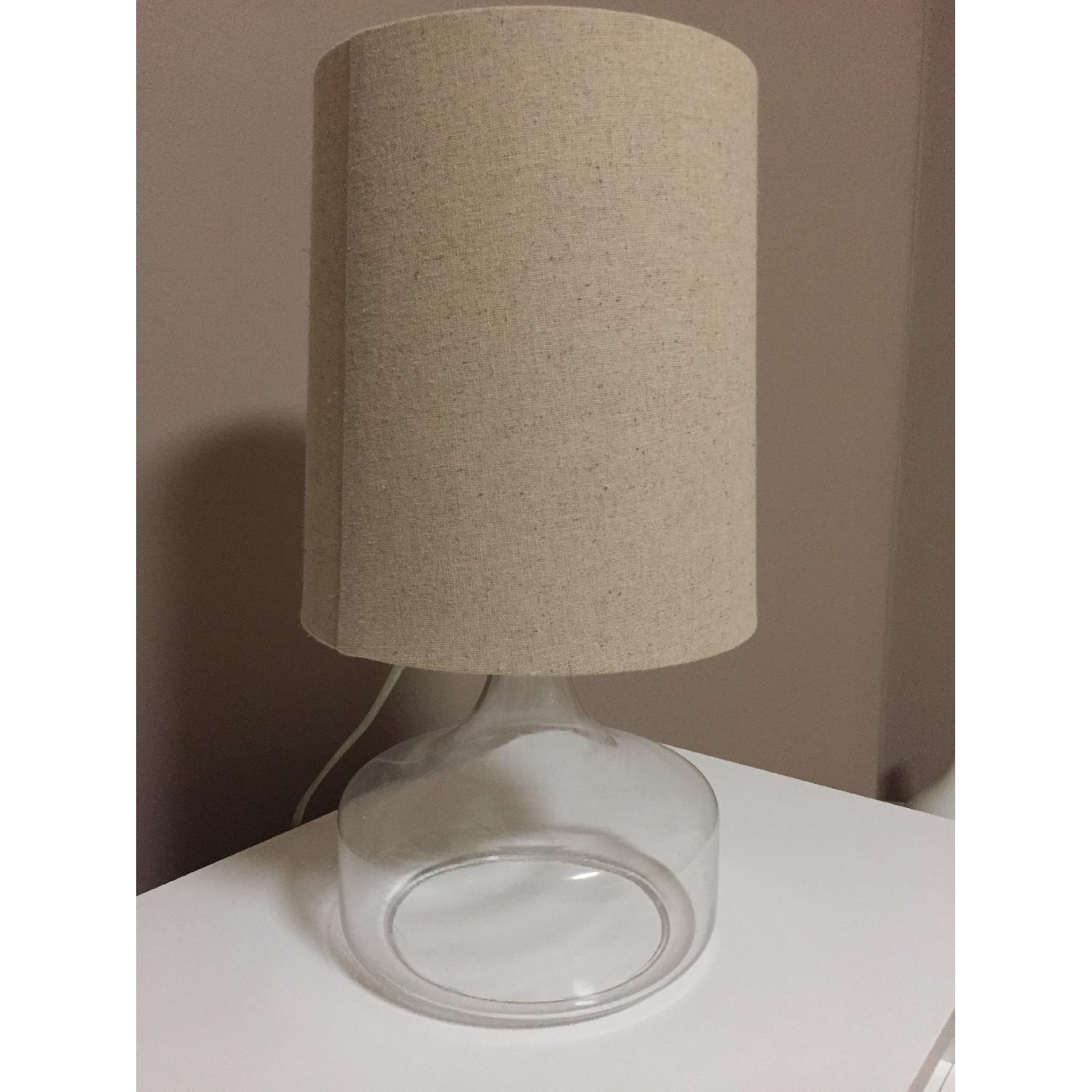 West Elm Perch Glass Lamp in Clear White - image-2