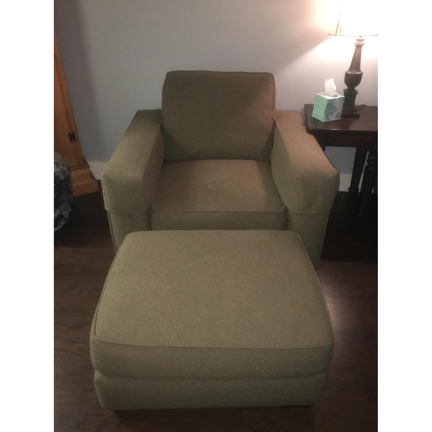 Thomasville Upholstered Chair & Ottoman - image-1