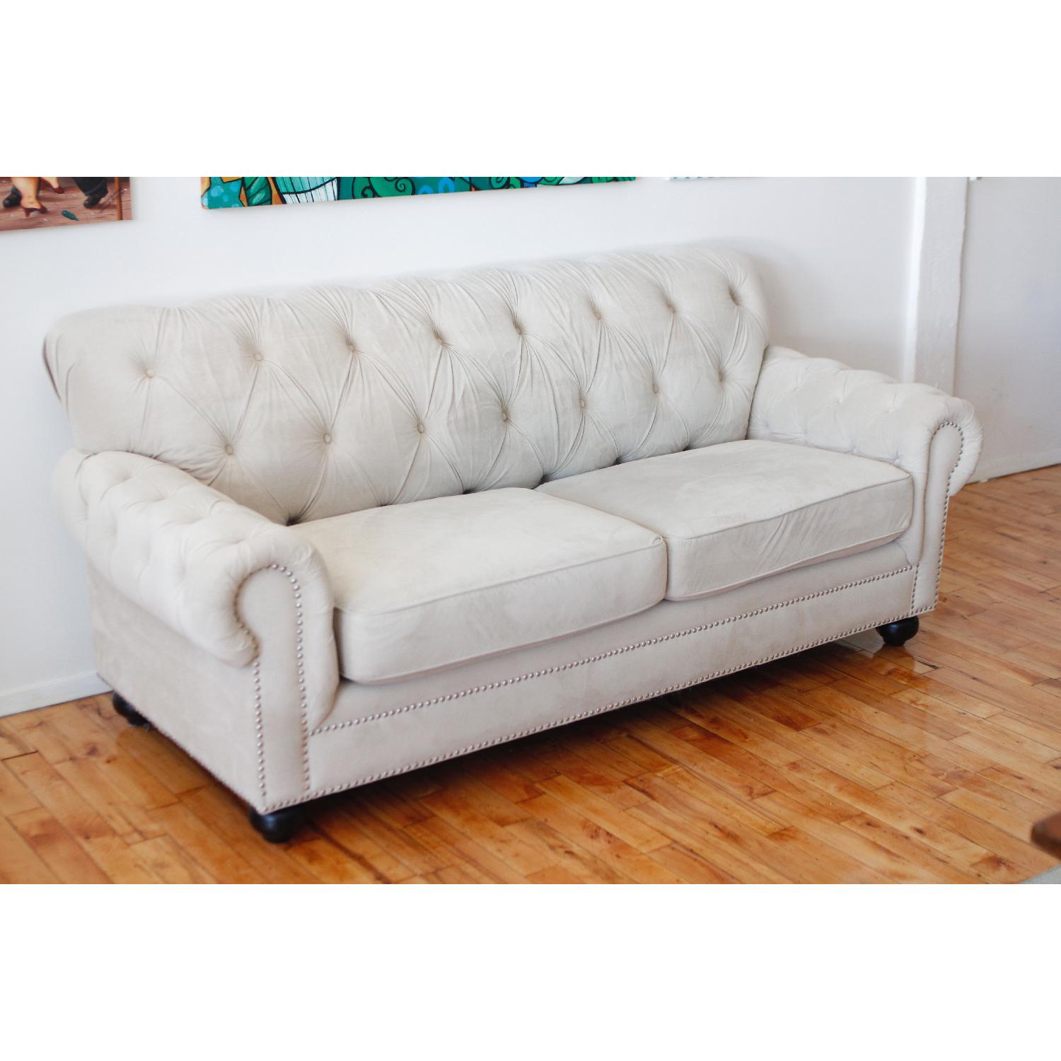 Beige Tufted Sofa - image-2