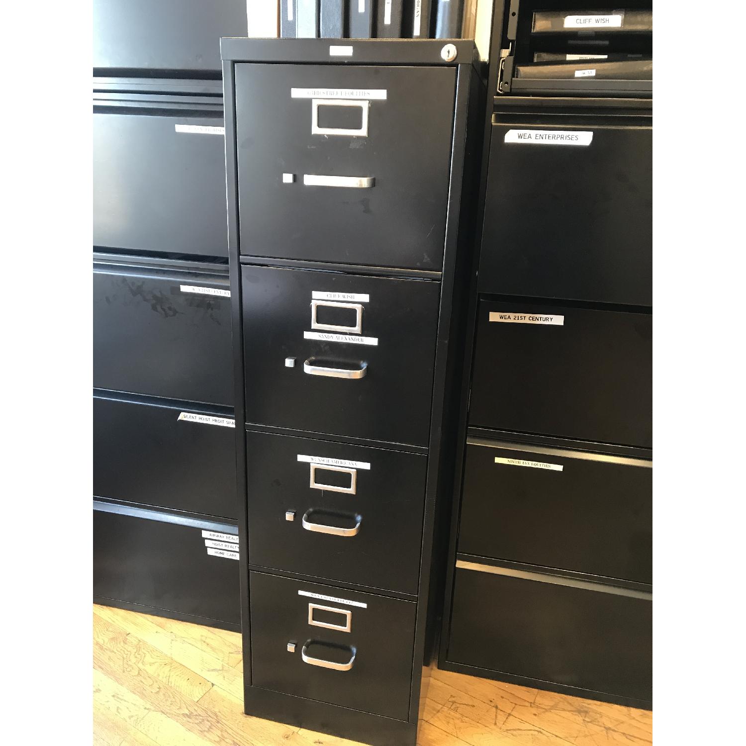 4 Drawer Black File Cabinet - image-1