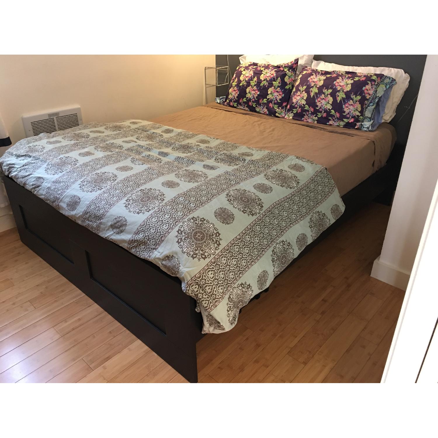 Ikea Brimnes Full Size Bed w/ Lonset Slatted Bed Base - image-1