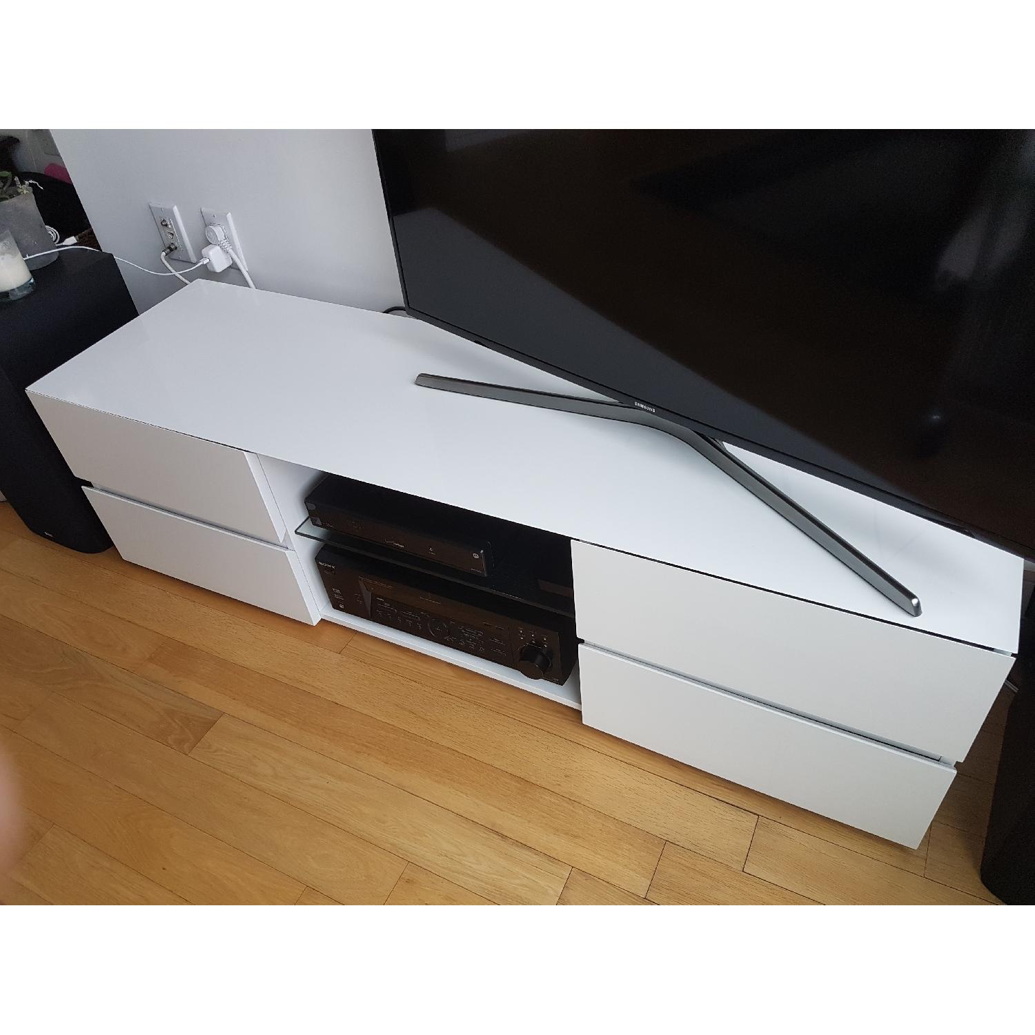Coaster Fine Furniture White High Gloss TV Console - image-2