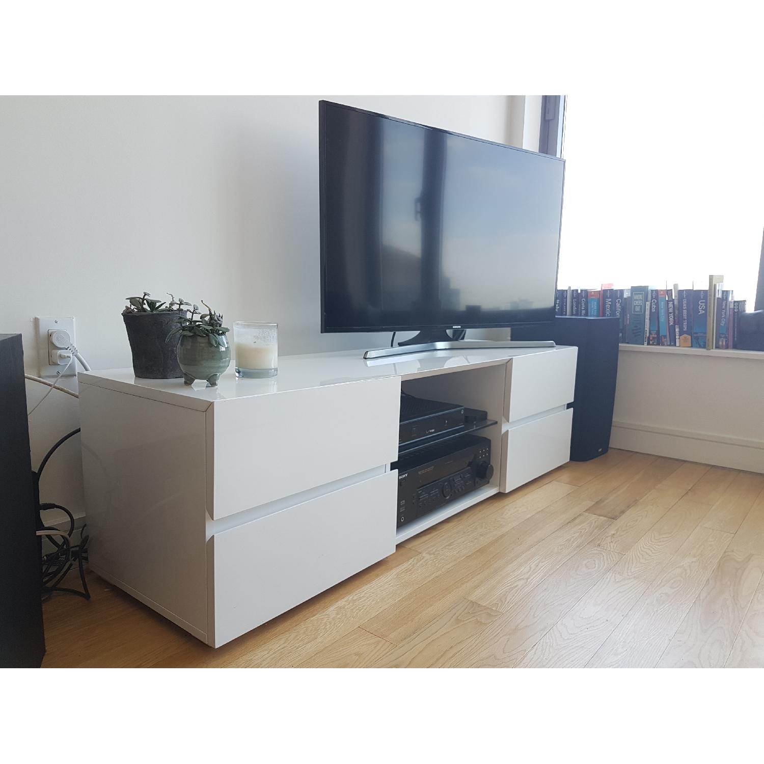 Coaster Fine Furniture White High Gloss TV Console - image-3
