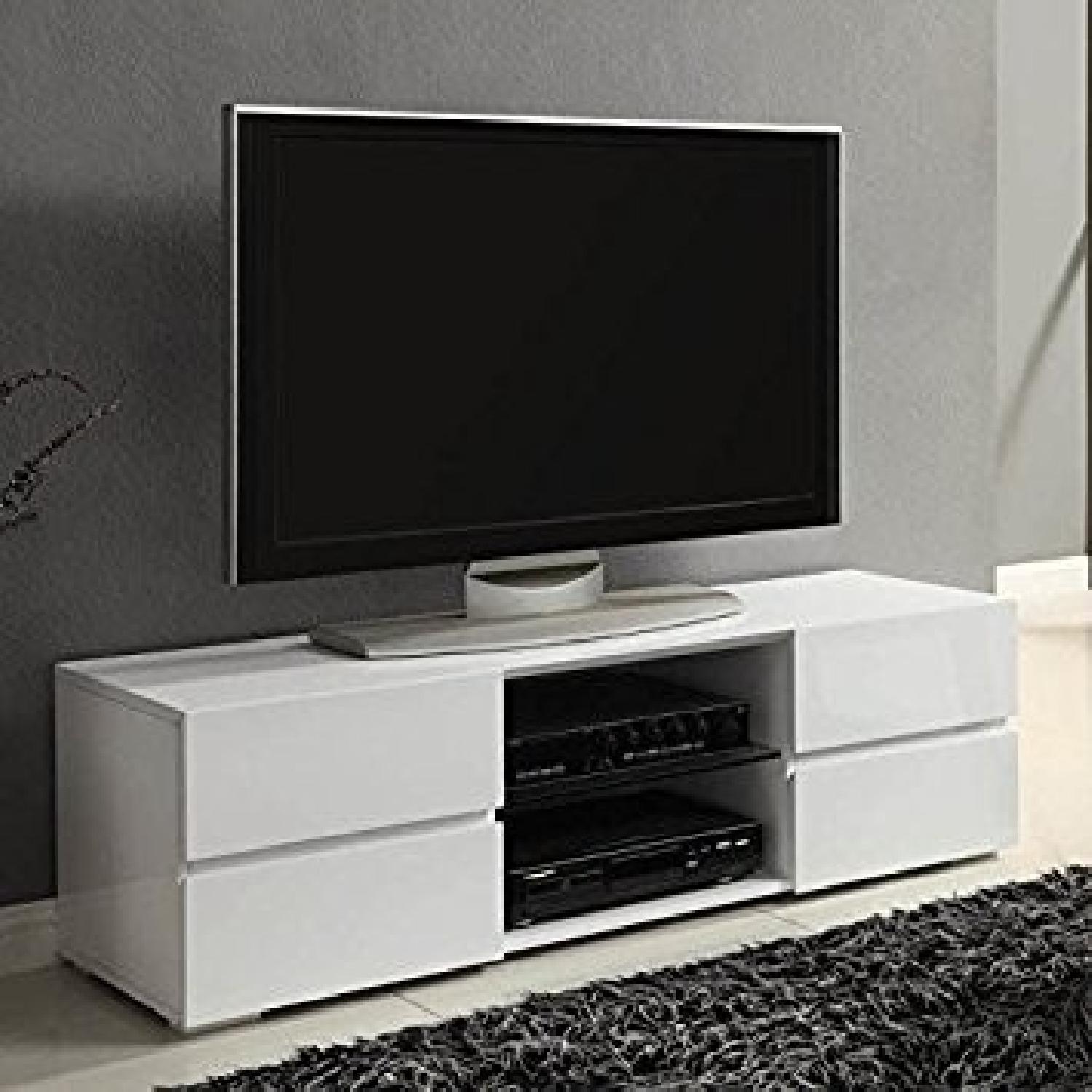 Coaster Fine Furniture White High Gloss TV Console - image-4
