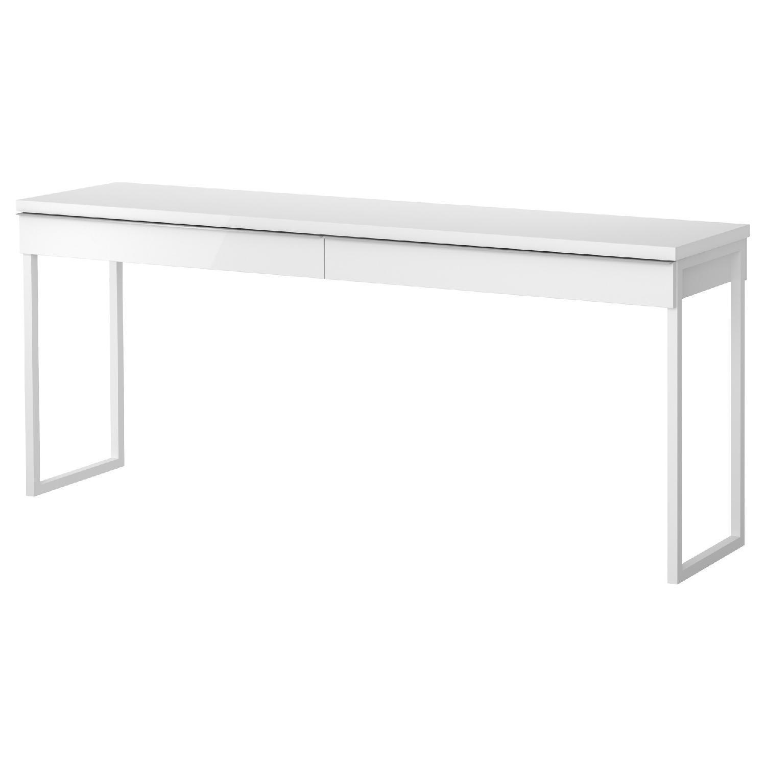 Ikea Besta High Gloss 2 Drawer Desk - image-0
