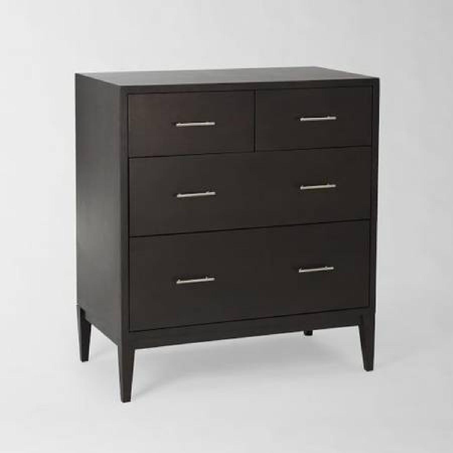 West Elm Narrow-leg 4-drawer dresser, chocolate - image-0