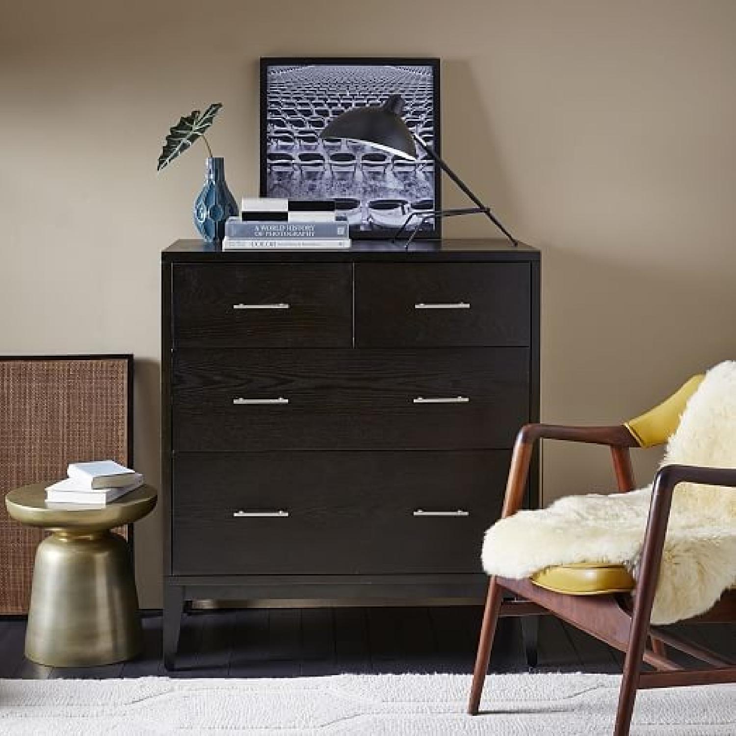 West Elm Narrow-leg 4-drawer dresser, chocolate - image-1