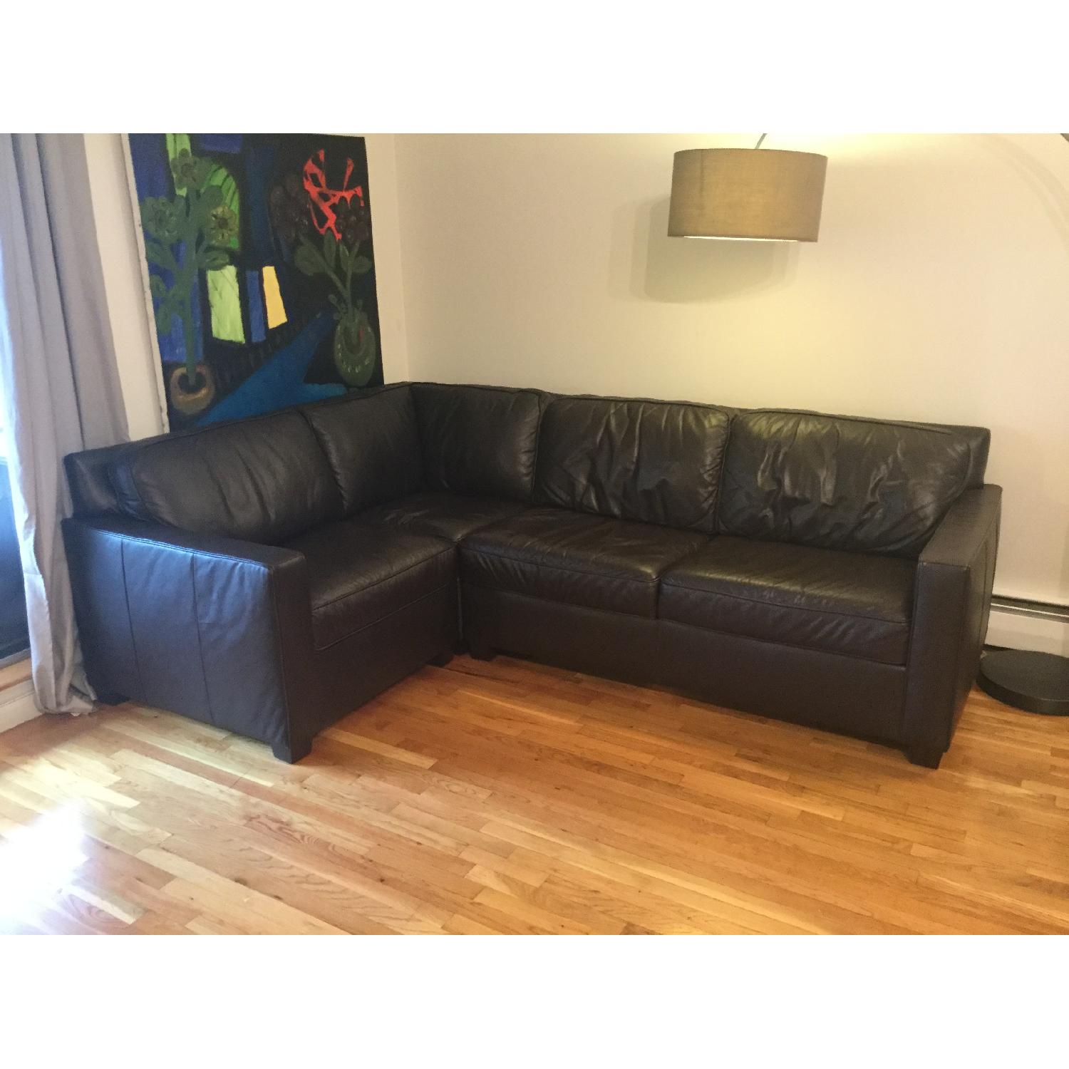 West Elm Henry Leather 3-Piece Sectional - image-1