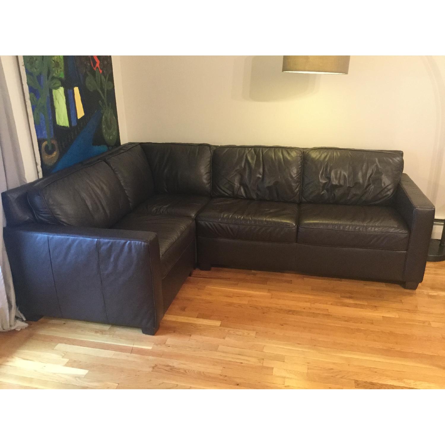 West Elm Henry Leather 3-Piece Sectional - image-3