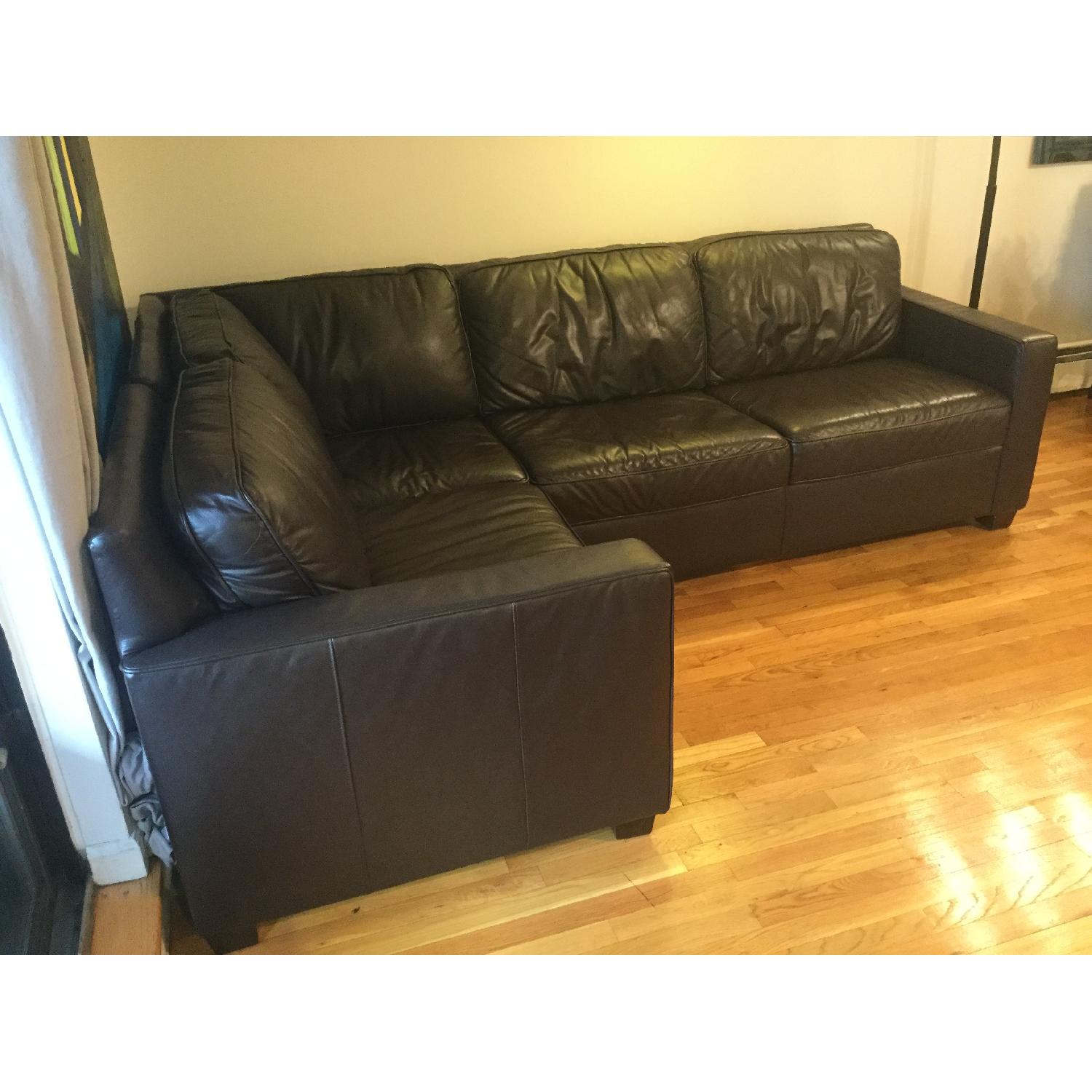 West Elm Henry Leather 3-Piece Sectional - image-4