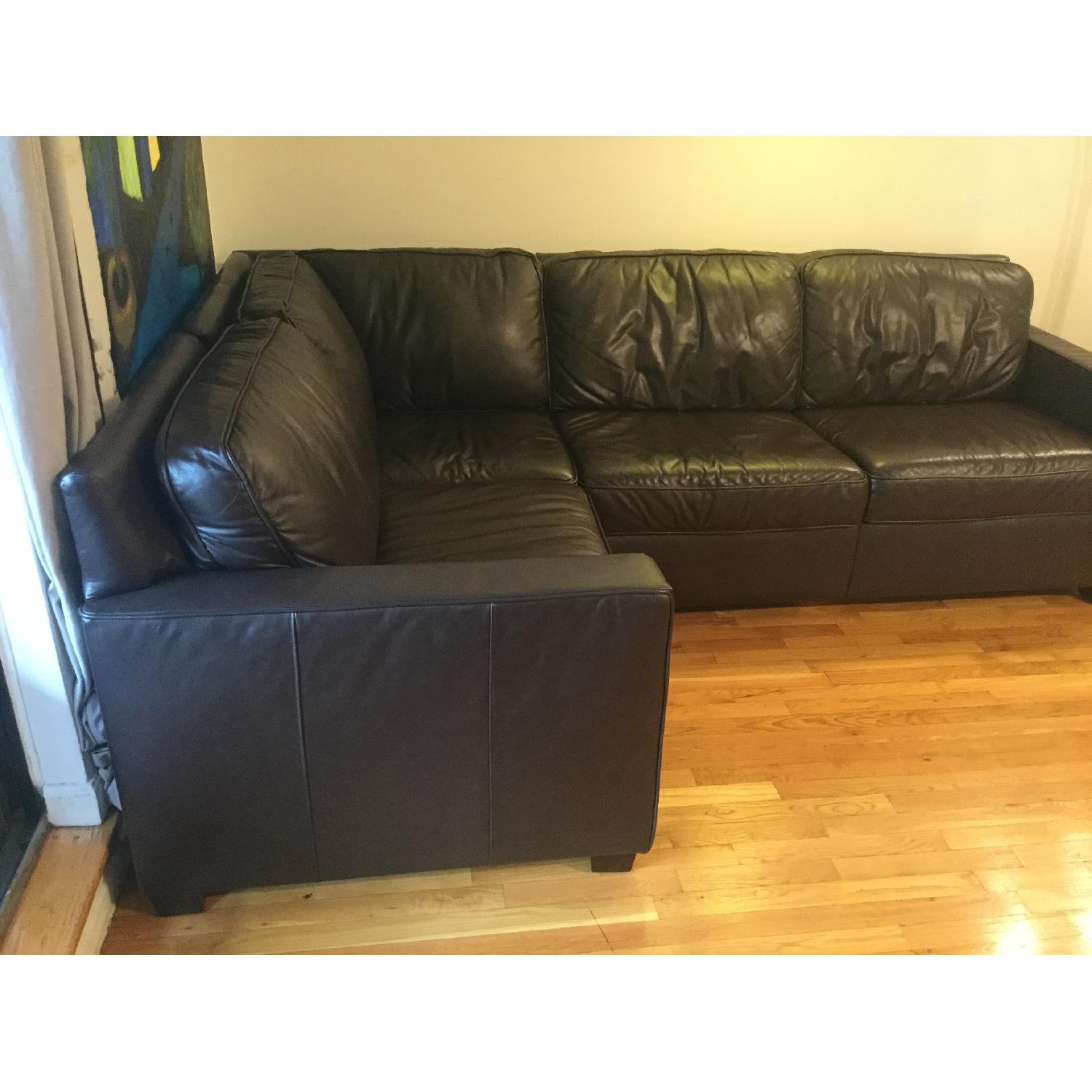 West Elm Henry Leather 3-Piece Sectional - image-5