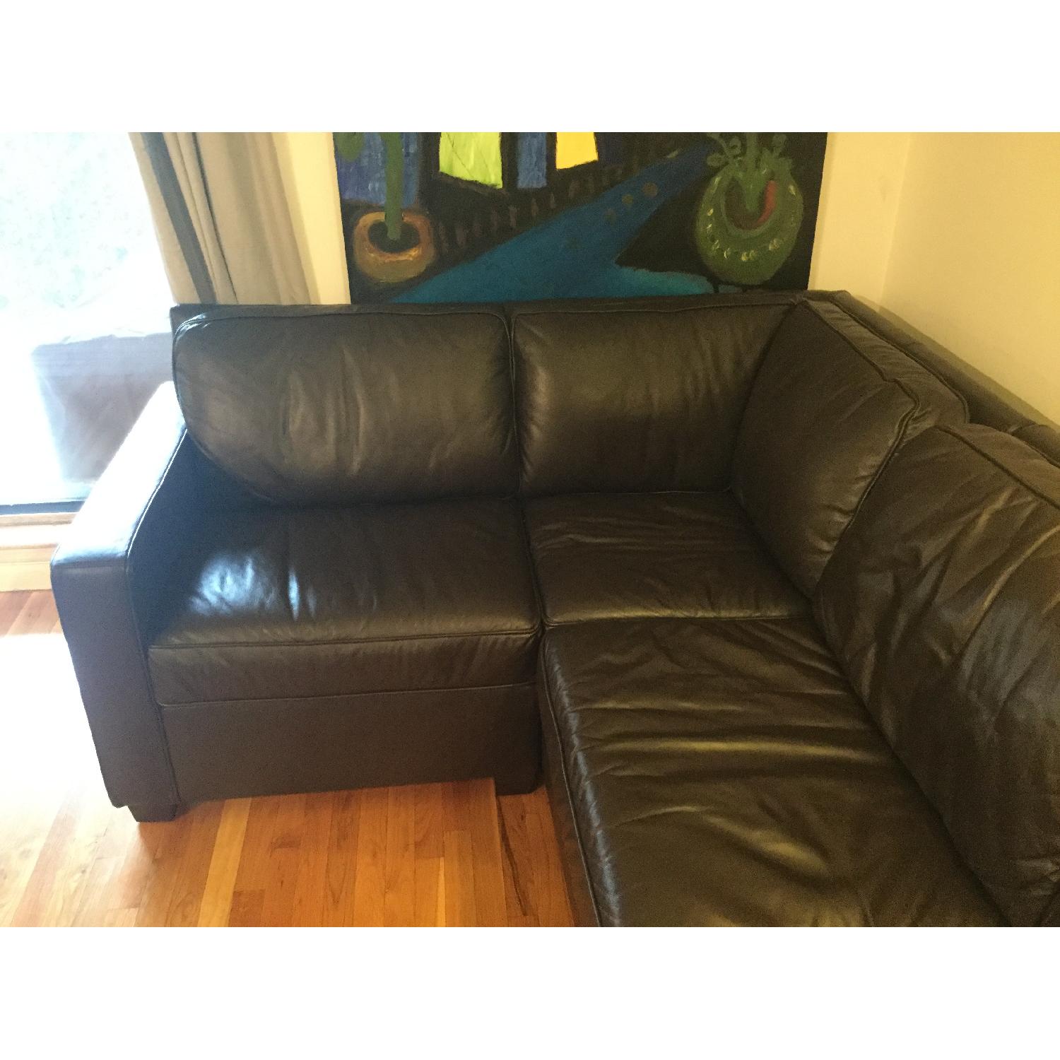 West Elm Henry Leather 3-Piece Sectional - image-9