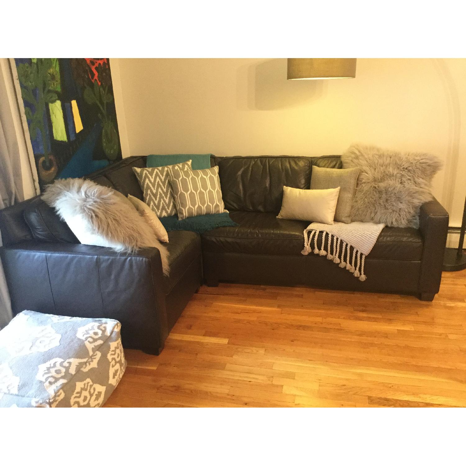 West Elm Henry Leather 3-Piece Sectional - image-26