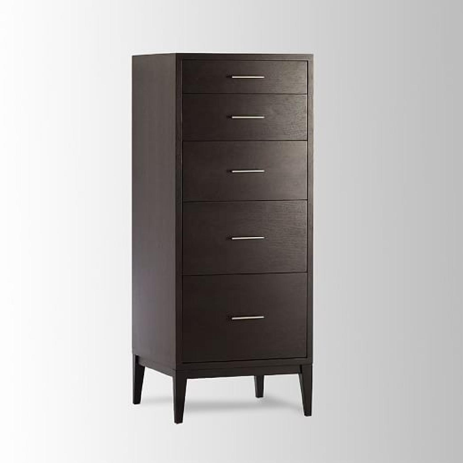 West Elm Narrow-Leg 5-Drawer Dresser - Chocolate - image-1