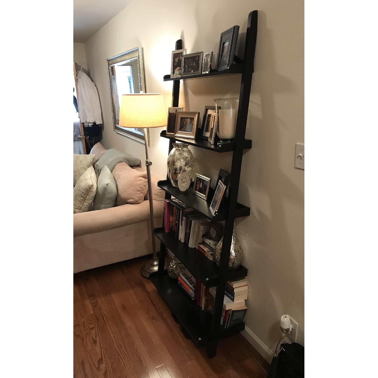 Black Leaning 5 Shelf Bookcase - image-3