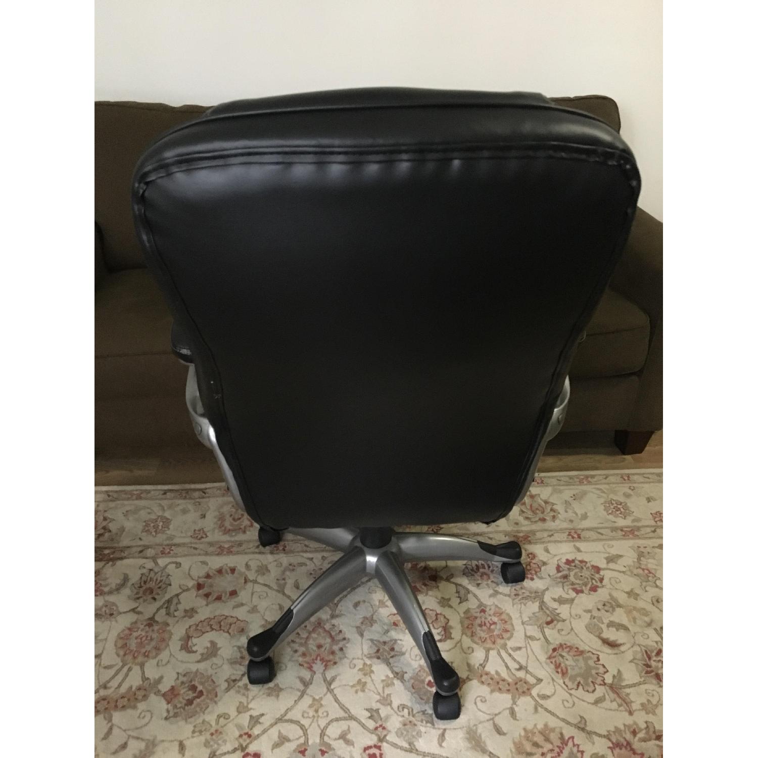 Black Faux Leather Office Chair - image-3