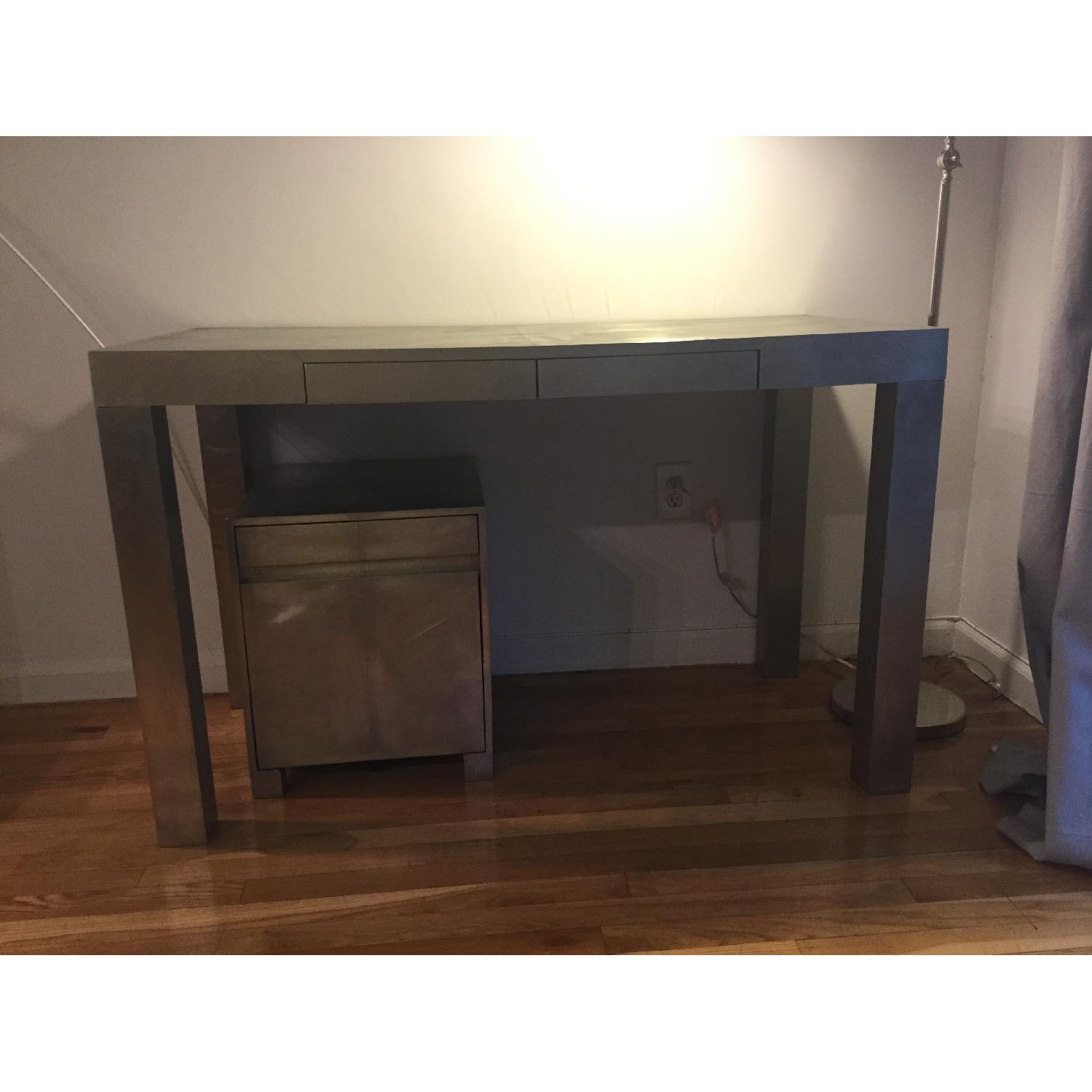 West Elm Parsons Metal Wrapped Desk - image-4