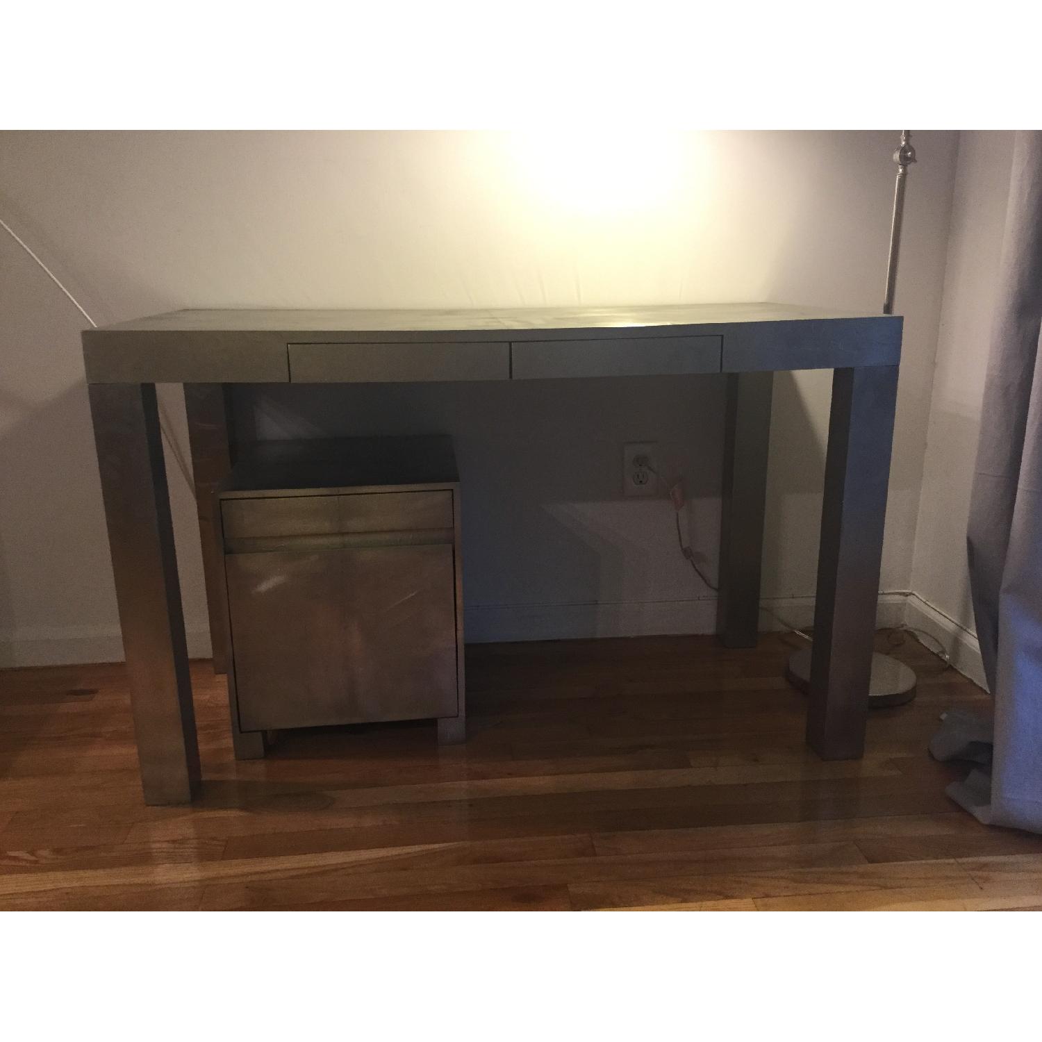 West Elm Parsons Metal Wrapped Desk - image-5