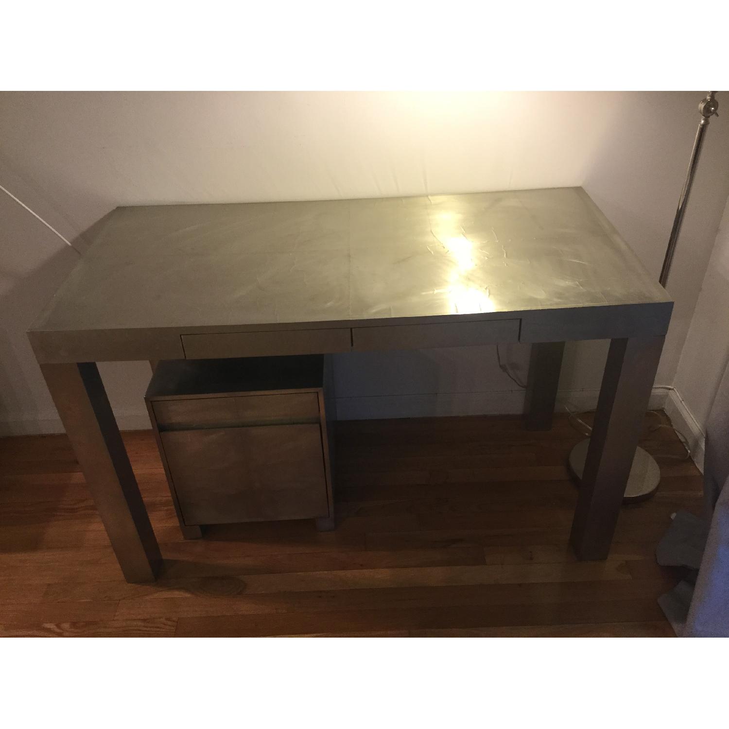 West Elm Parsons Metal Wrapped Desk - image-8