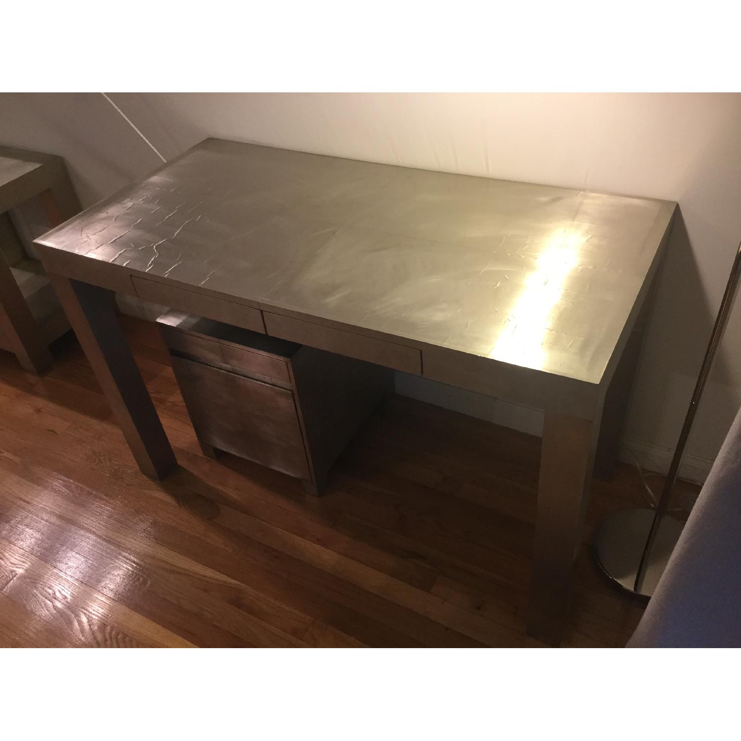 West Elm Parsons Metal Wrapped Desk - image-9