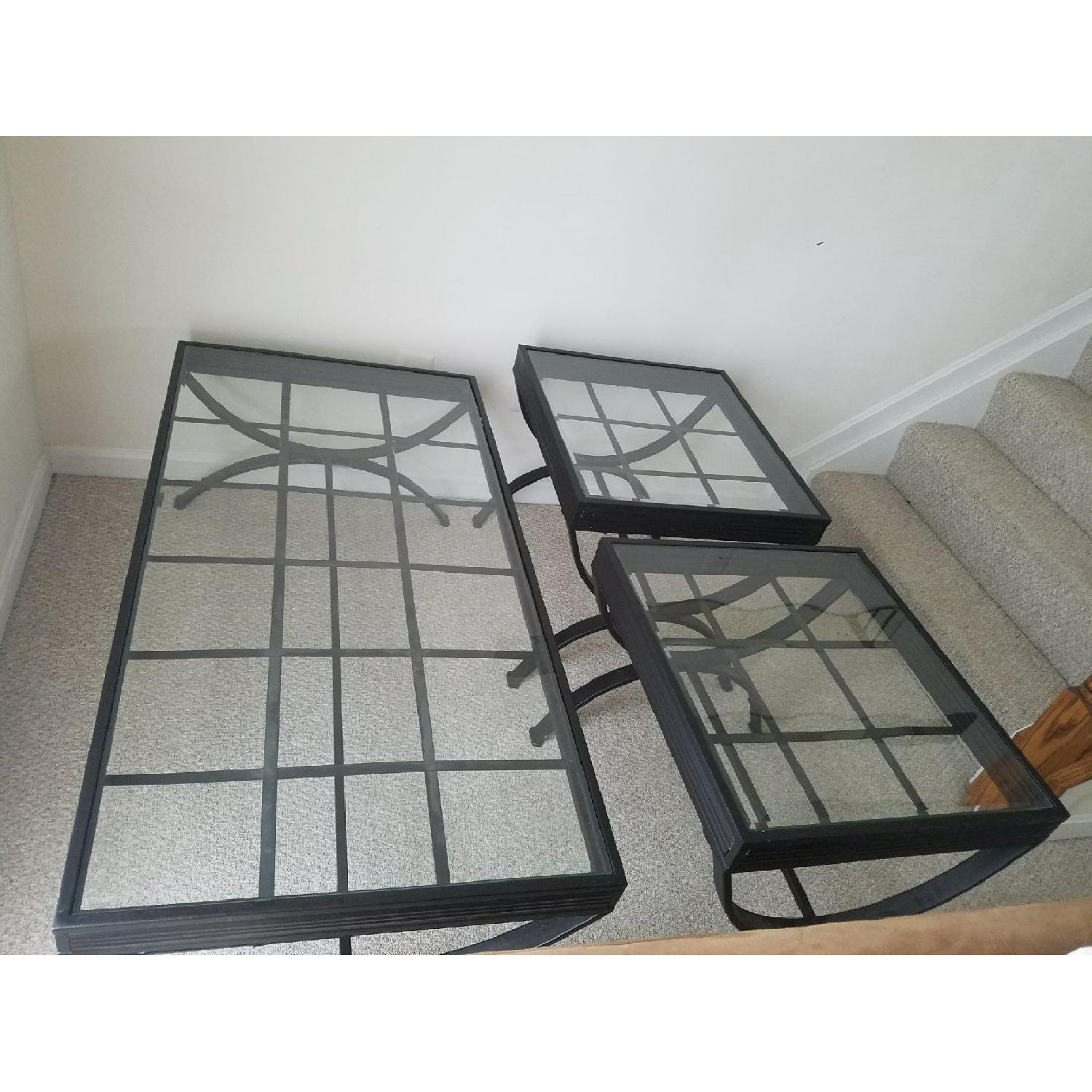 Glass Coffee Table + 2 End Tables - image-3