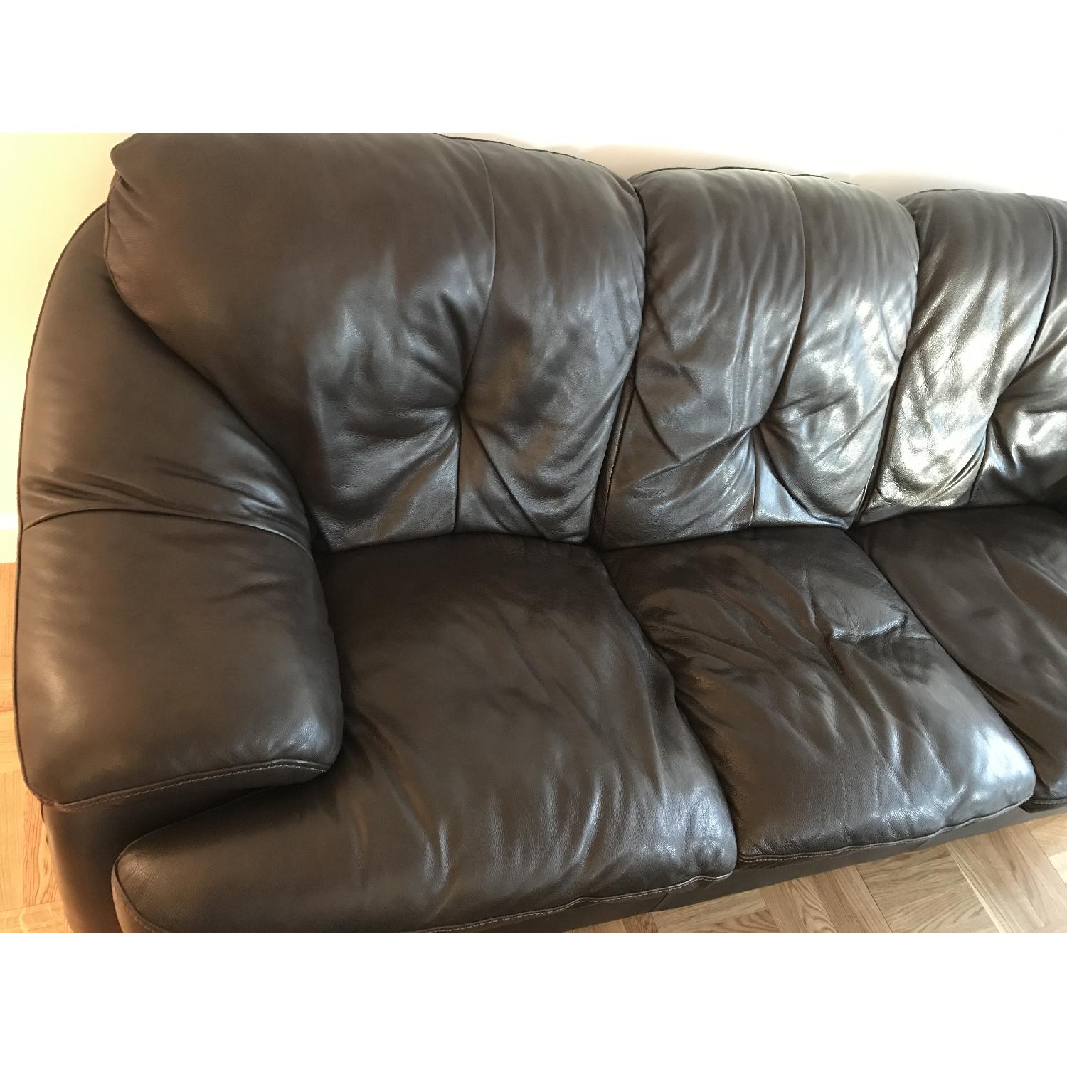 Bob's Brown Leather Sofa - image-3