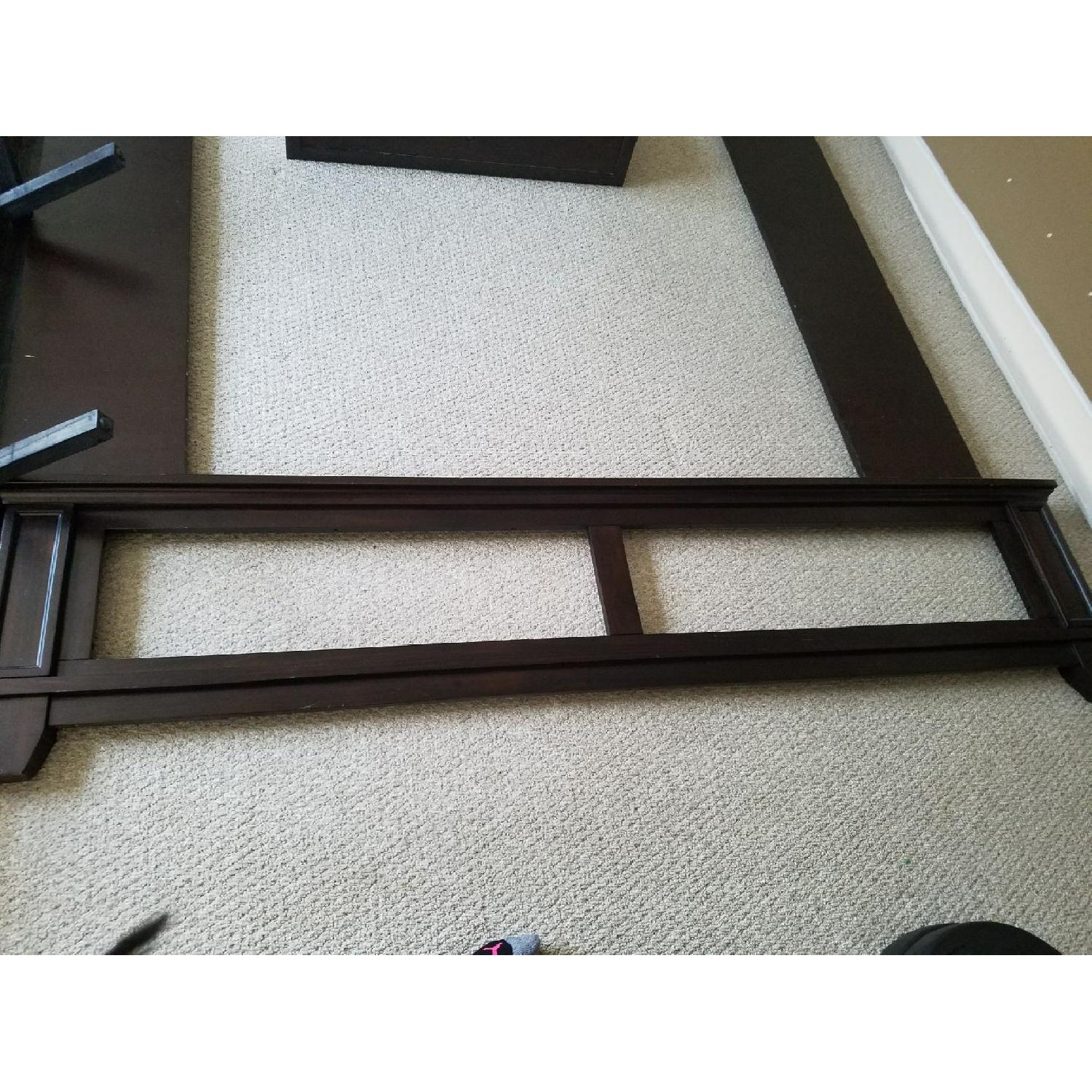 King Size Bed w/ Cream Headboard & Two Storage Drawers - image-4