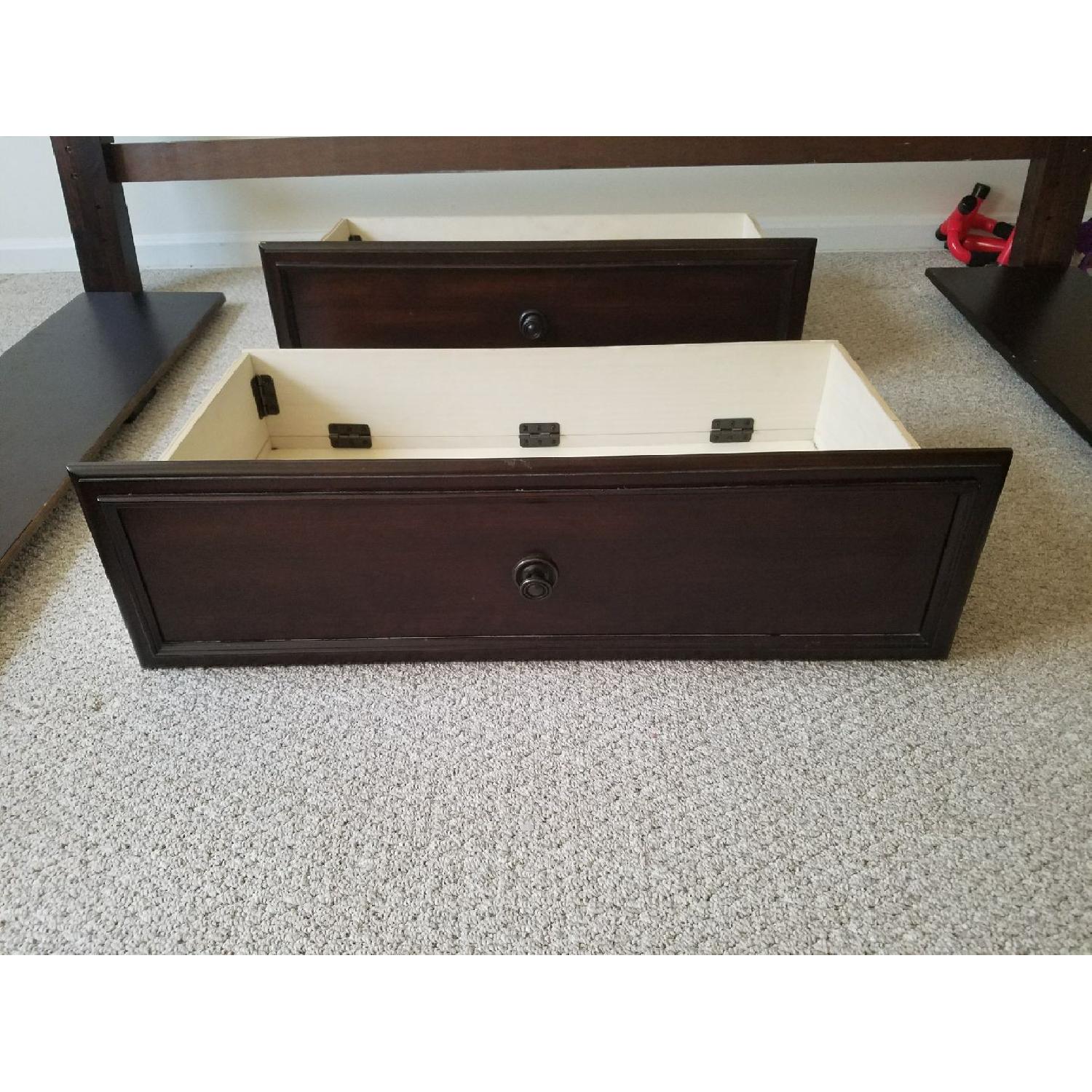 King Size Bed w/ Cream Headboard & Two Storage Drawers - image-5