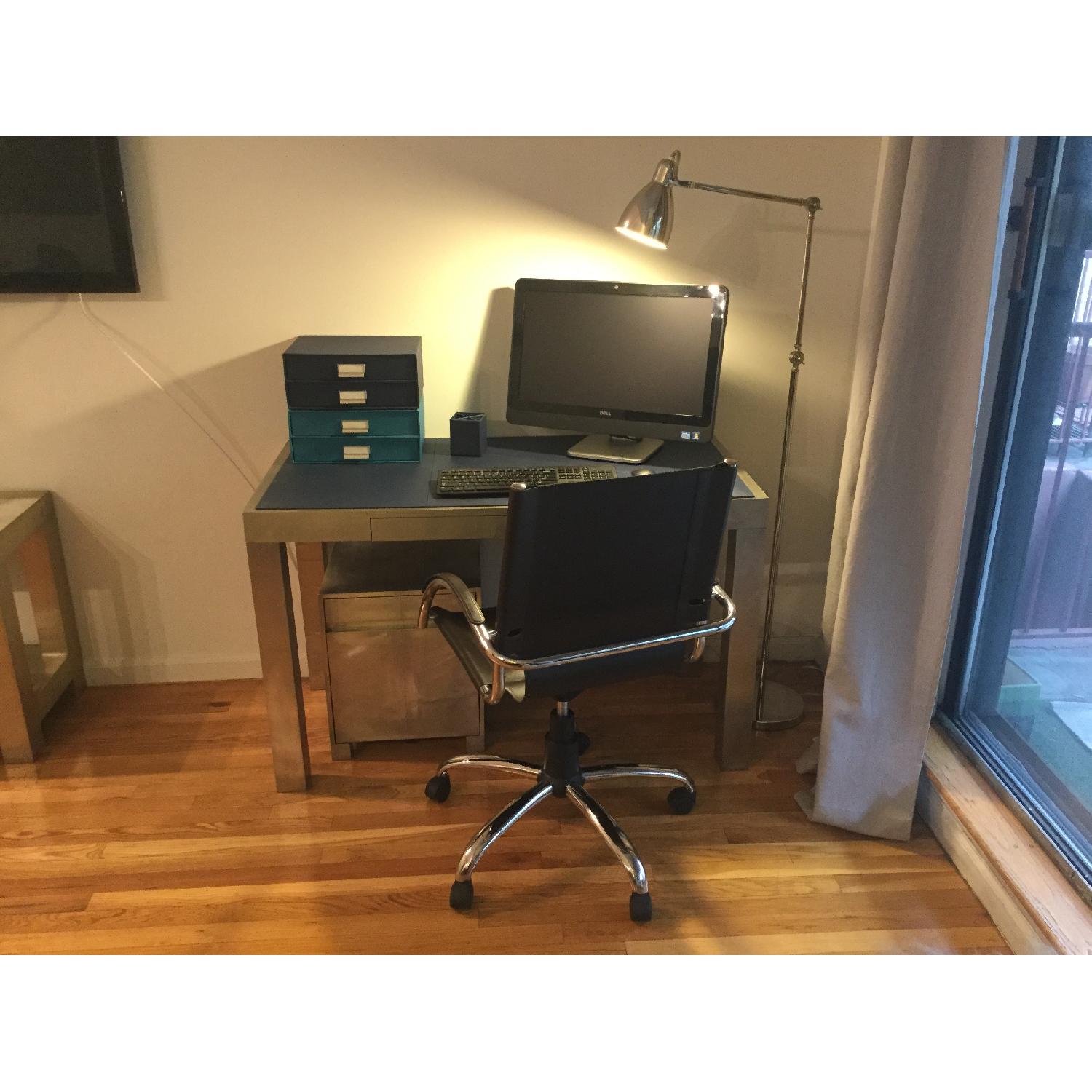 West Elm Swivel Leather Desk Chair - image-2
