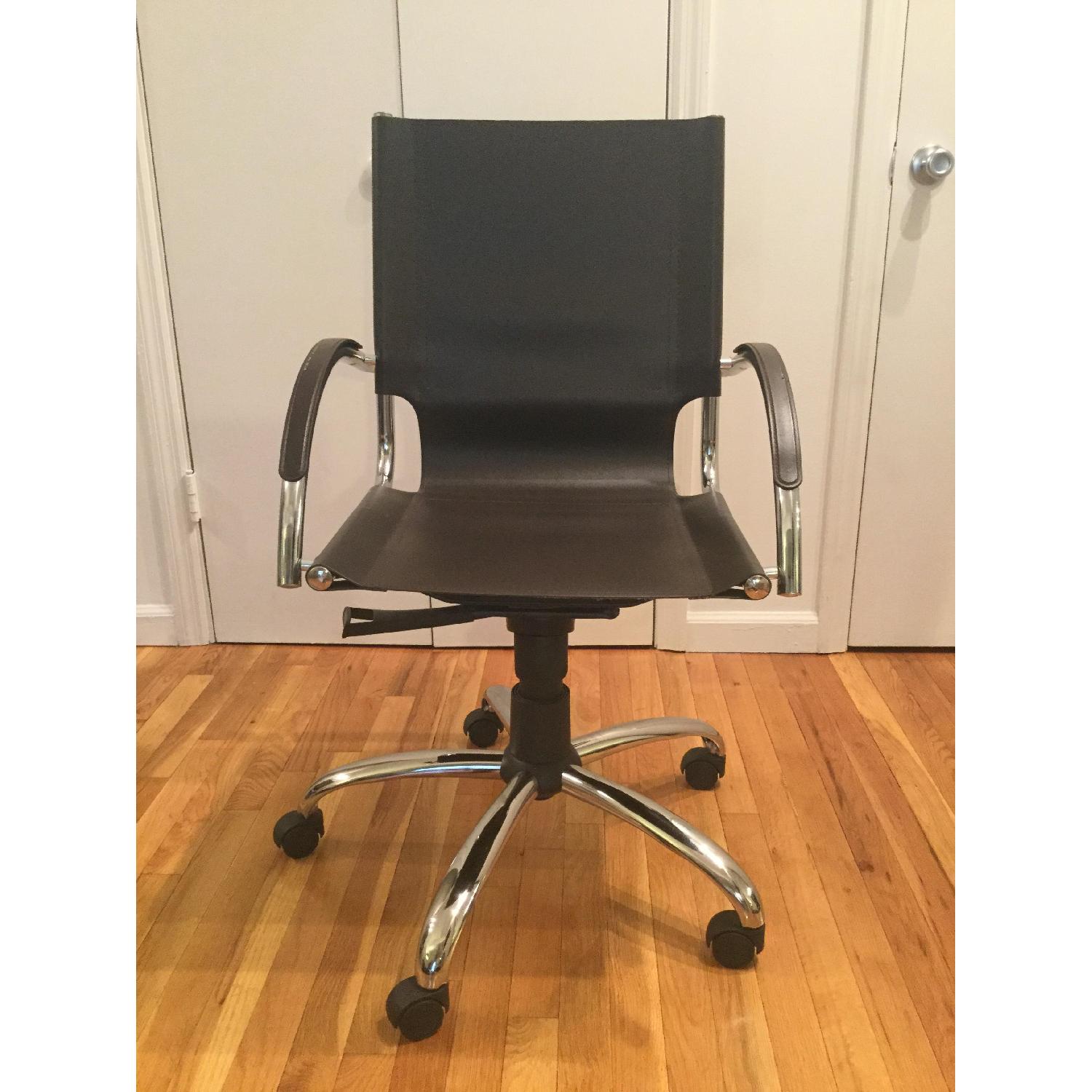 West Elm Swivel Leather Desk Chair - image-4